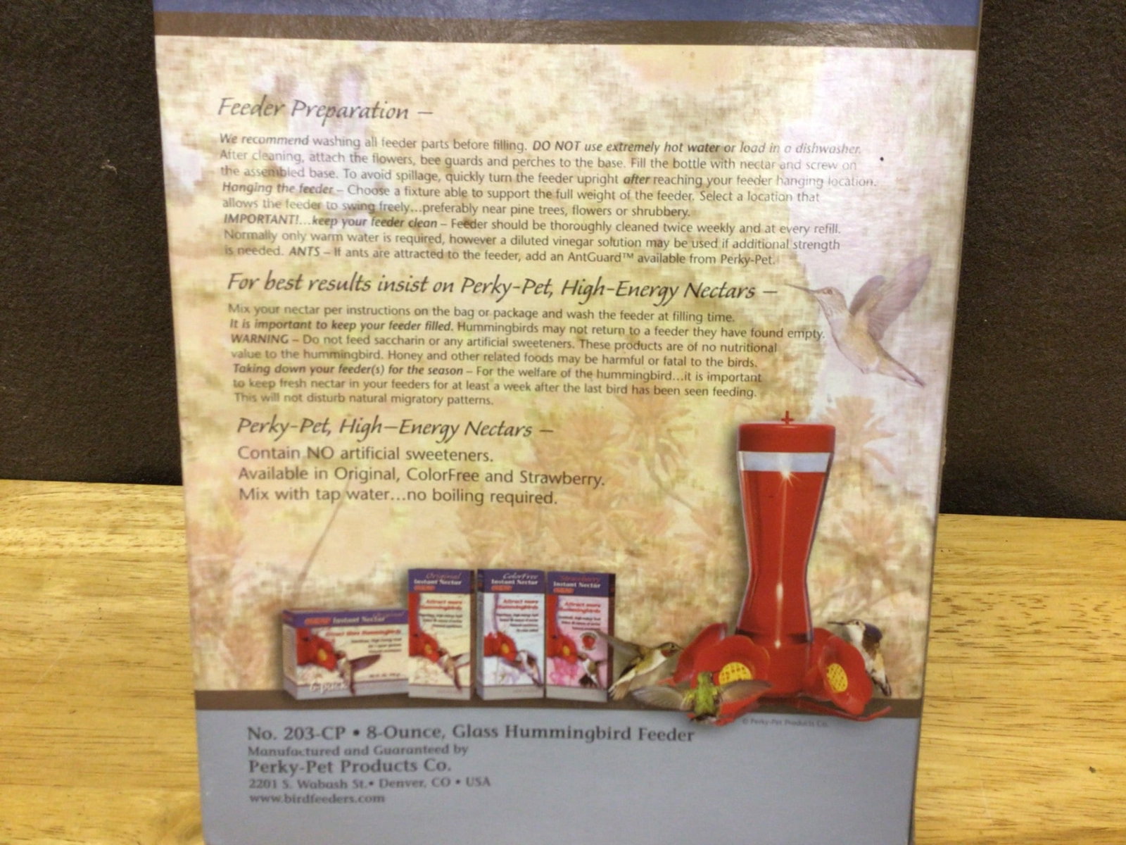 Perky-Pet No. 203-CP 8-Ounce Glass Hummingbird Feeder - New in Box - 2