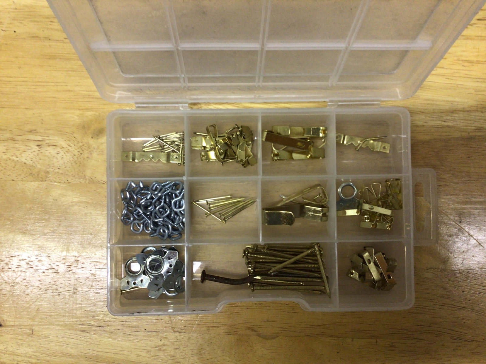 Plastic Organizer Box with Assorted Wall Hanging Hardware - 2
