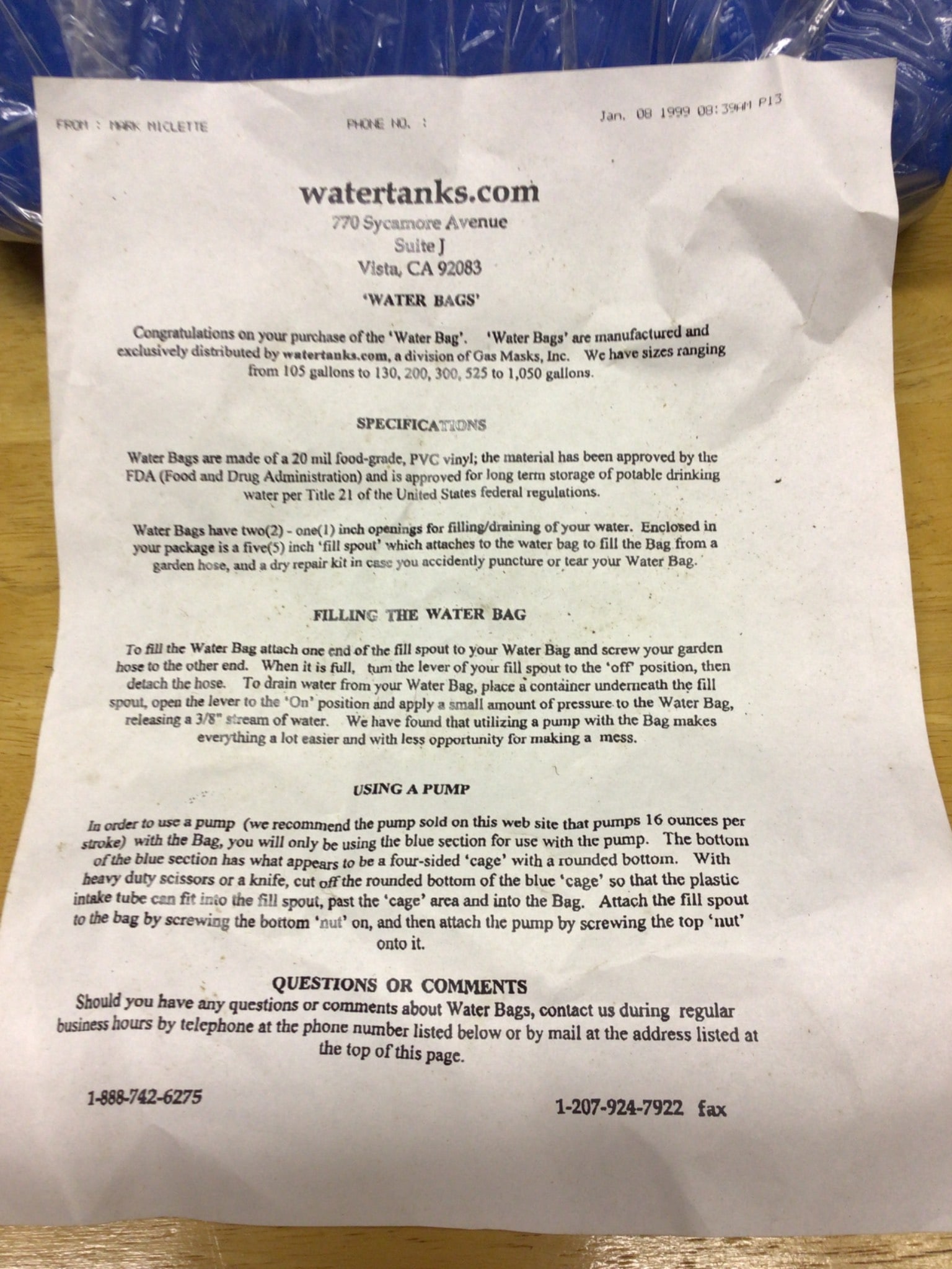 Water Bag, Brand New in Original Packaging with Instructions - 2