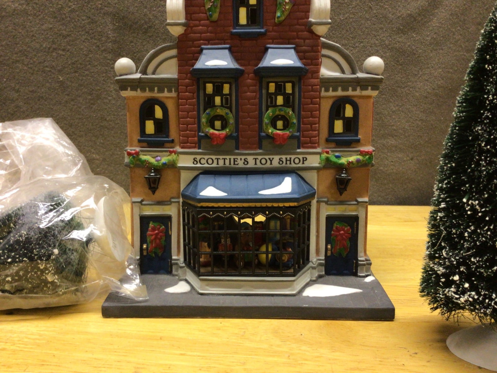 Scottie's Toy Shop Porcelain Lighted Building with Accessories - 2
