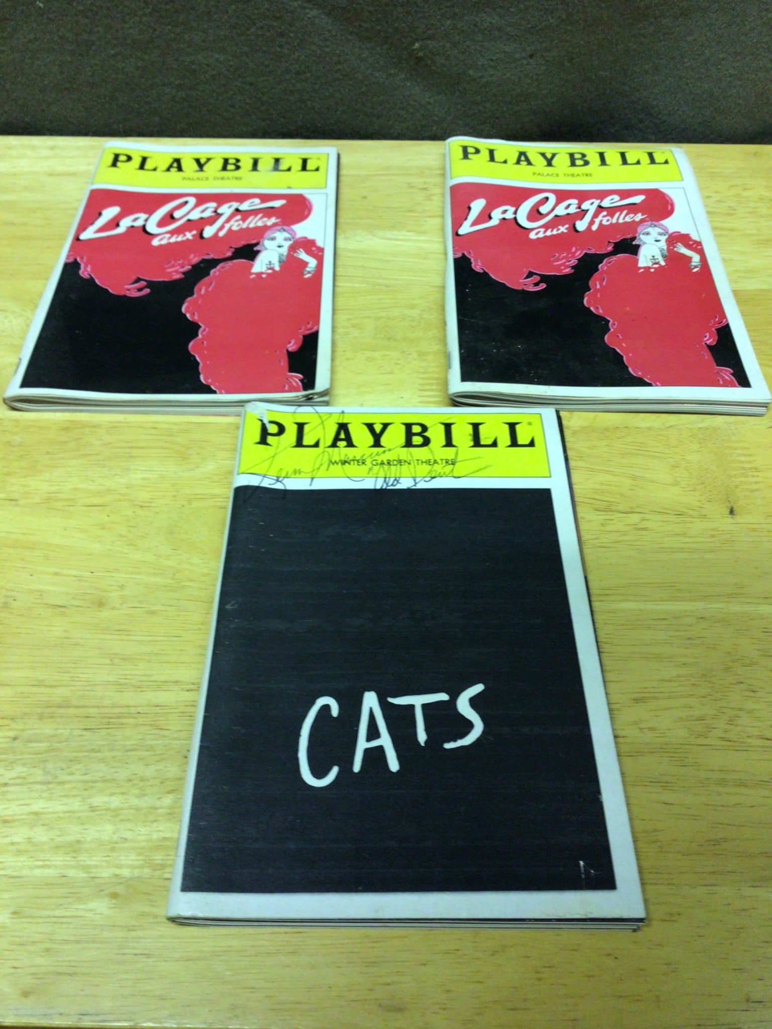 Three Playbills Including Signed 'Cats' Winter Garden Theatre Edition (1 of 4)