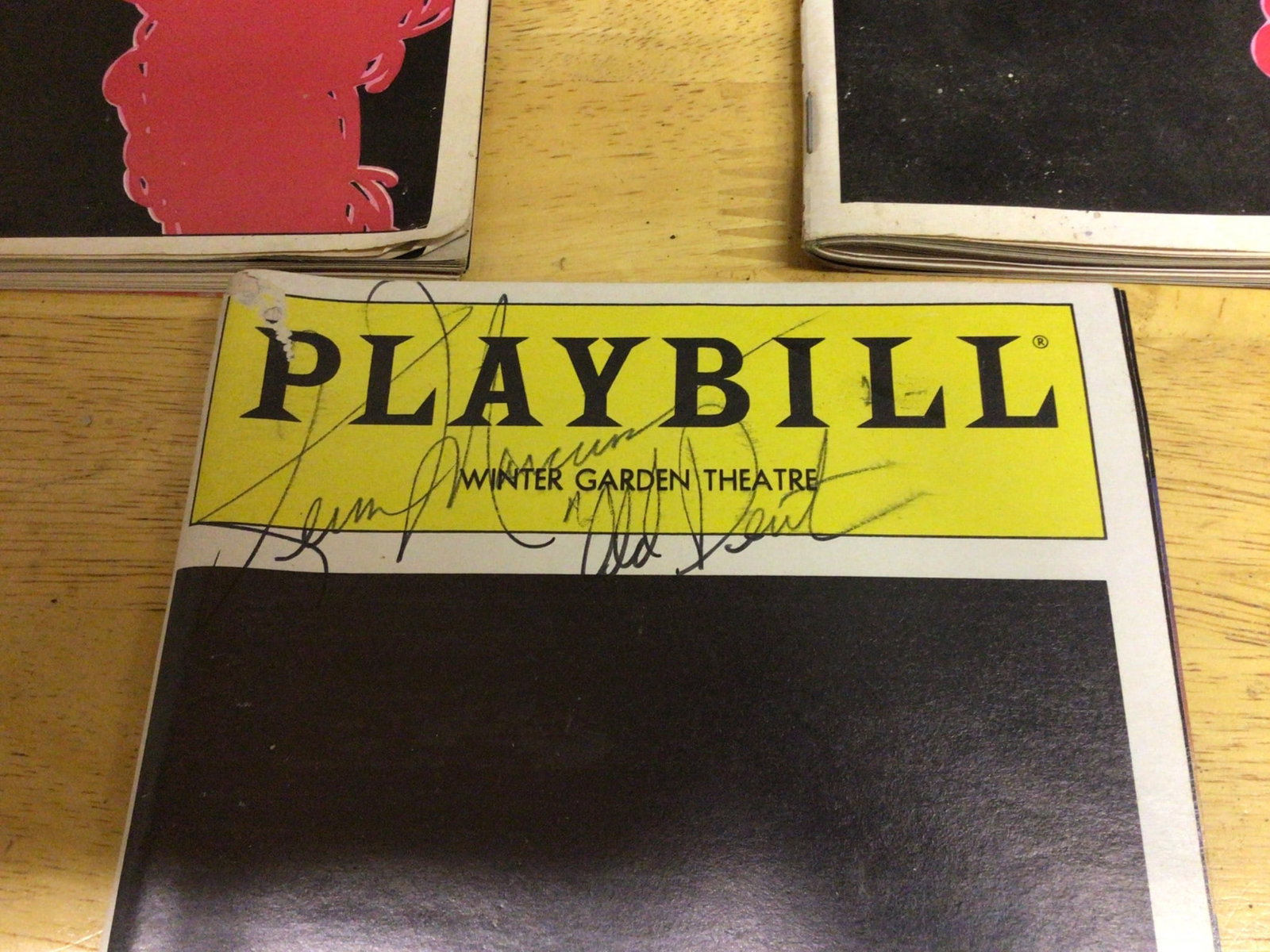 Three Playbills Including Signed 'Cats' Winter Garden Theatre Edition - 2