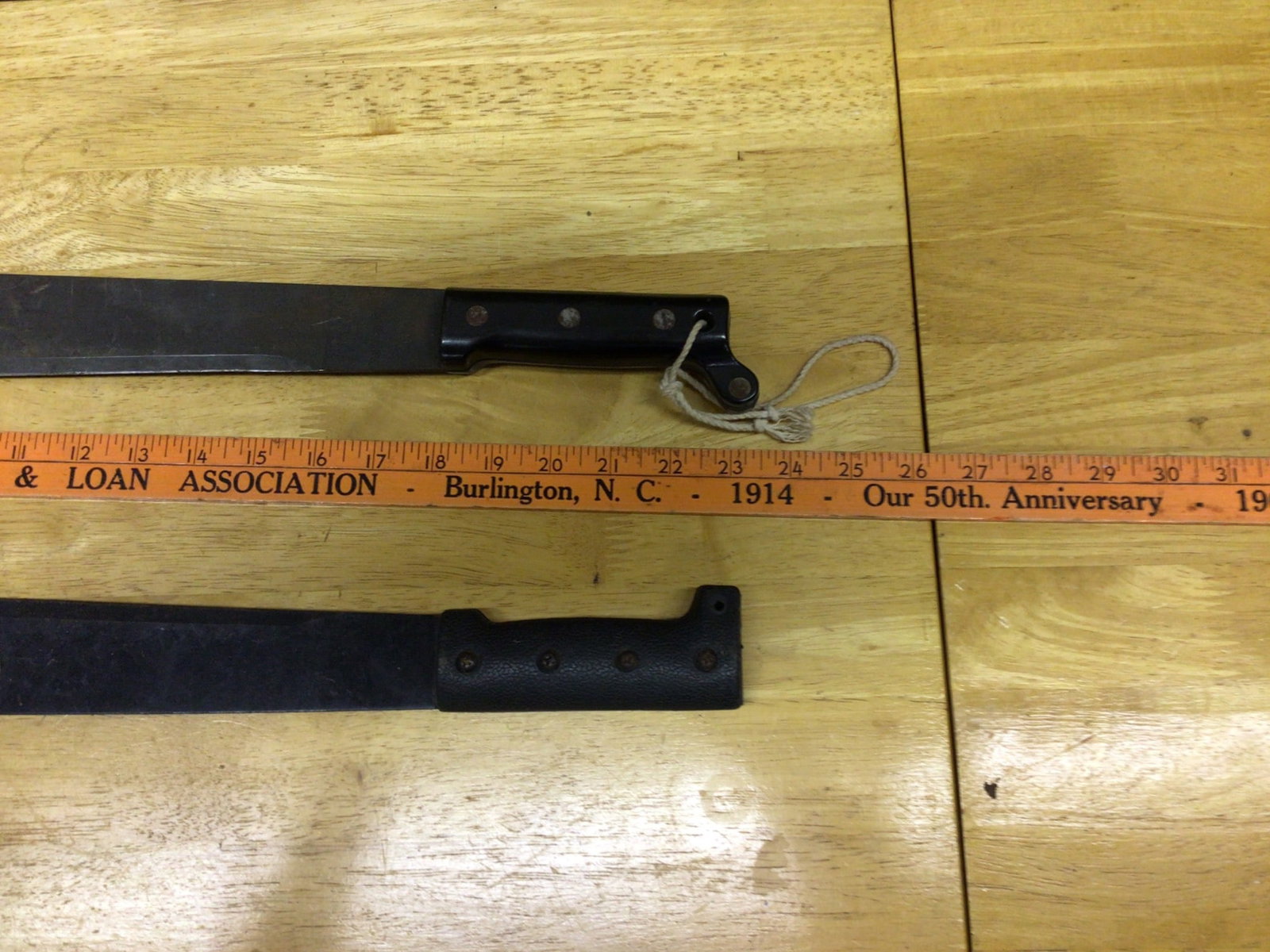 Two Machetes with Black Handles and Metal Blades - 3