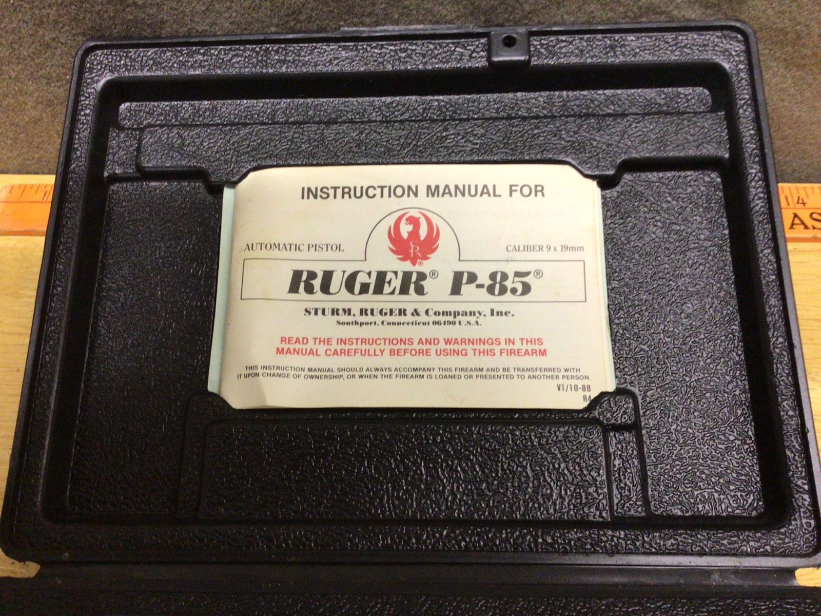 Ruger P85 Hard Plastic Case With Instruction Manual - 2