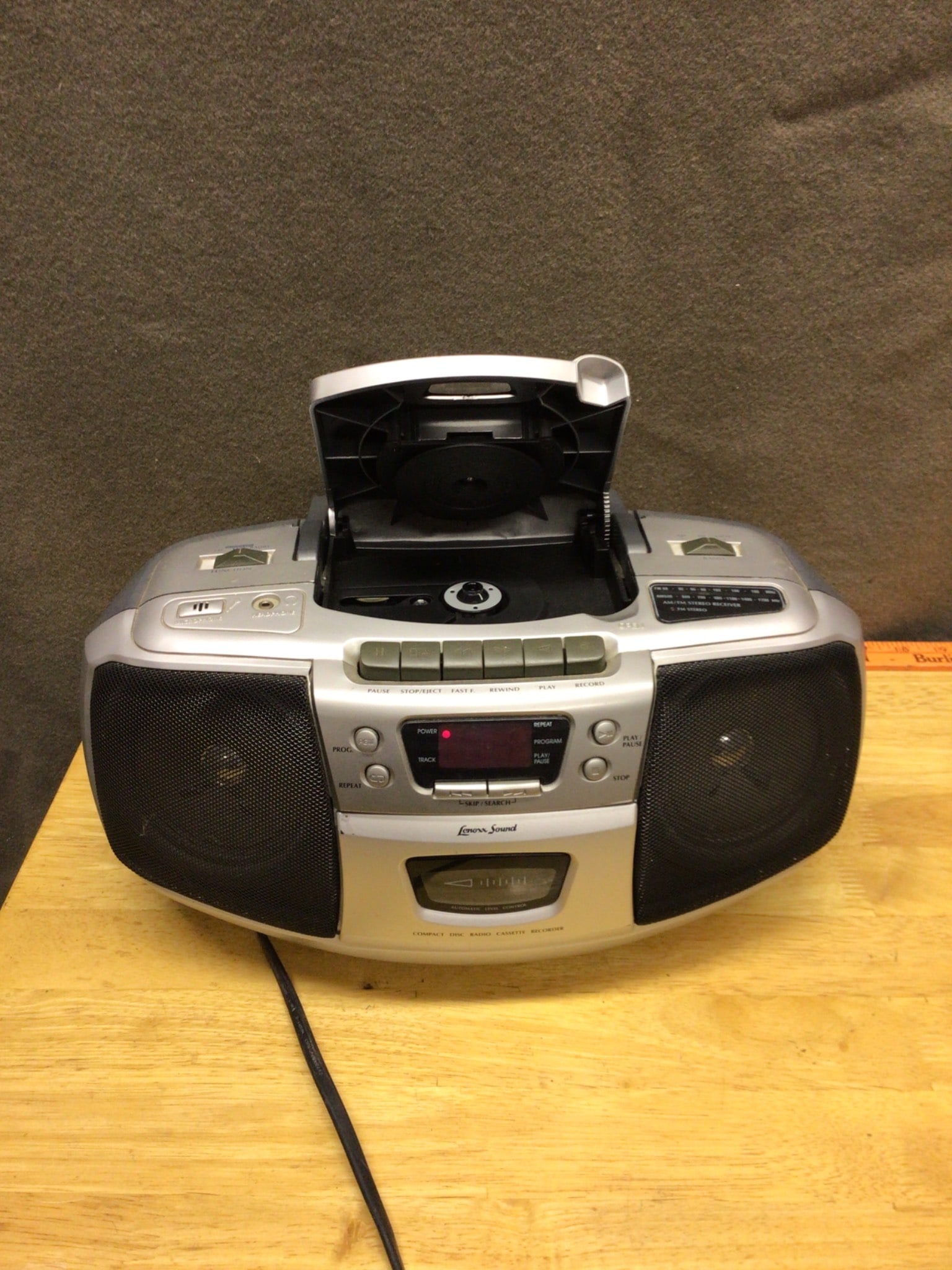 Jensen CD-540 Portable AM/FM Stereo Radio with CD Player and Cassette Recorder - 2