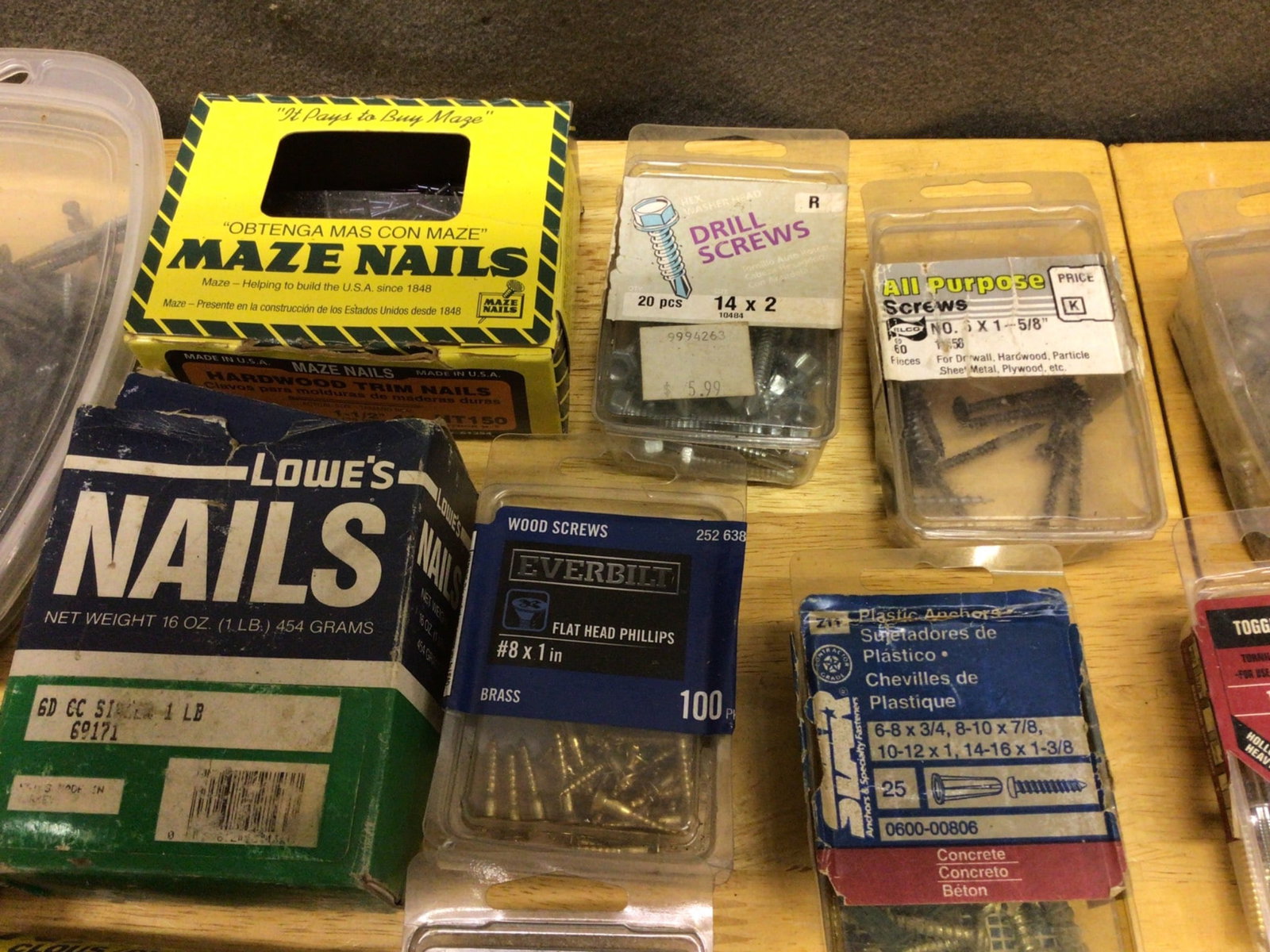 Nails, Screws, and Fasteners Lot - 4