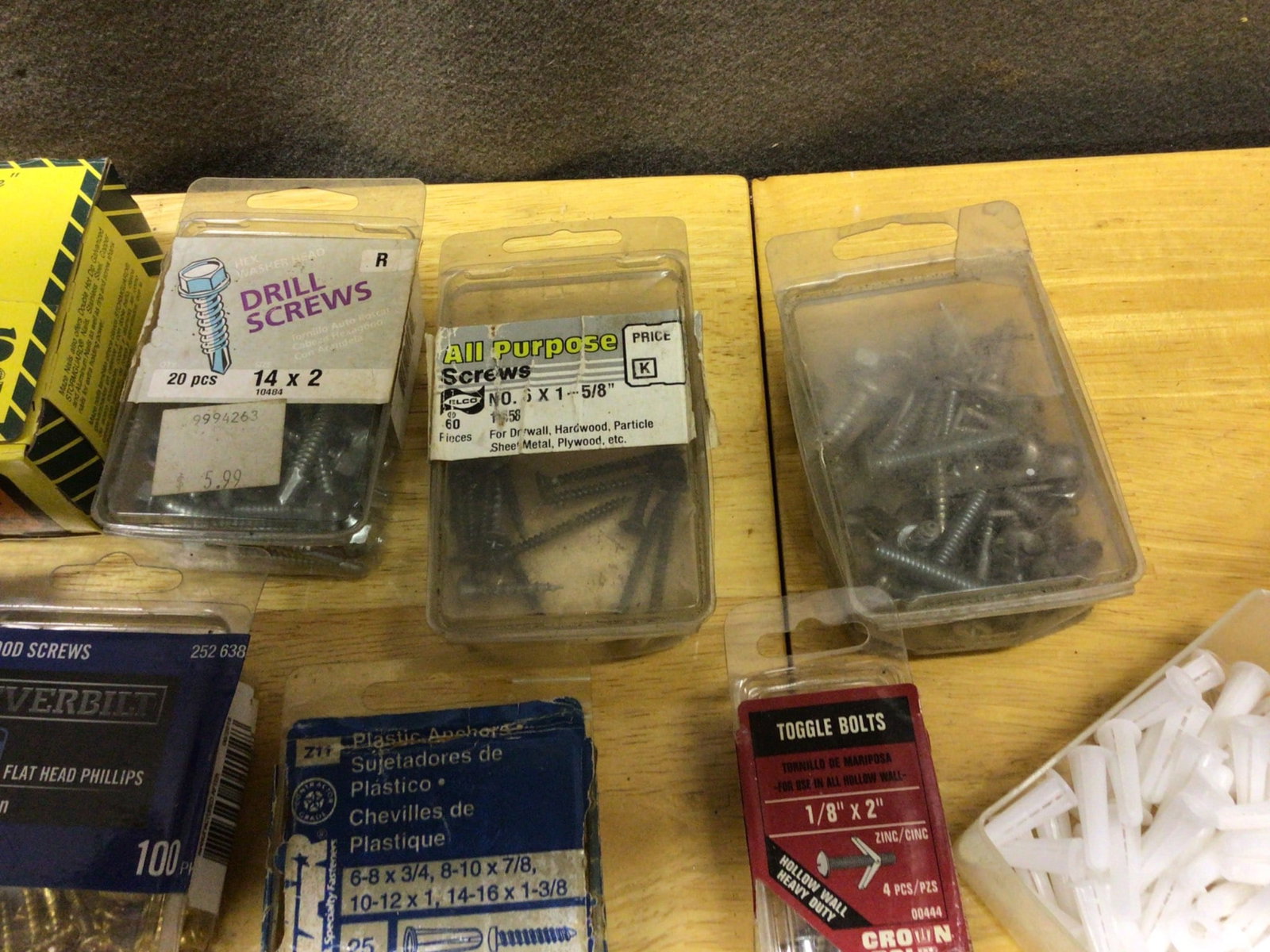 Nails, Screws, and Fasteners Lot - 6