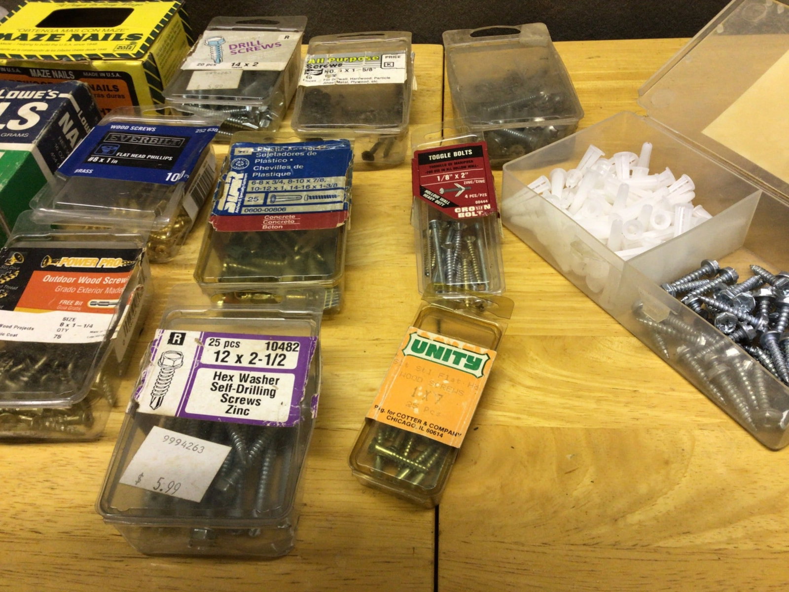 Nails, Screws, and Fasteners Lot - 8