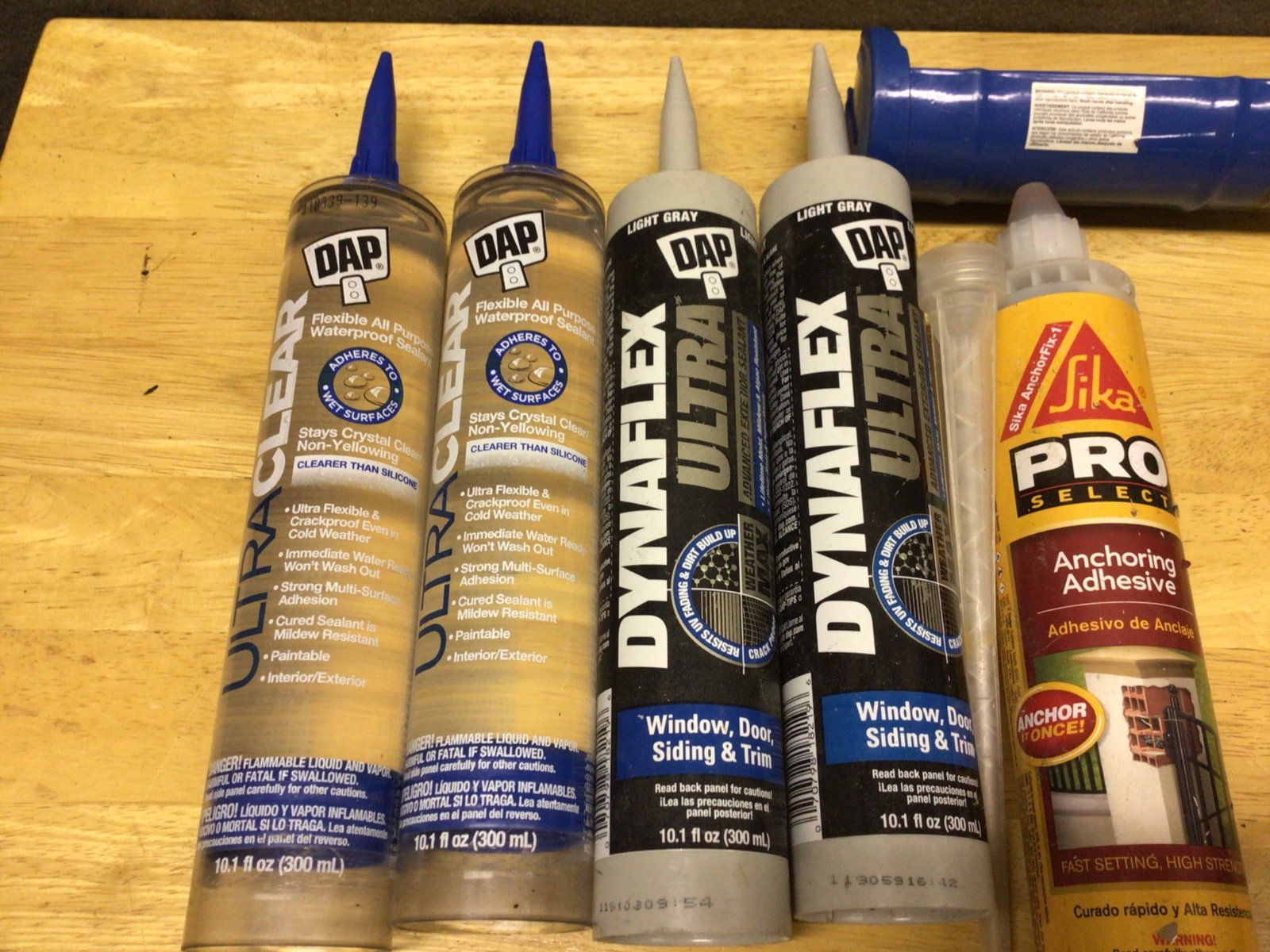 DAP Dynaflex Ultra Sealants, Sika Pro Adhesive & Caulk Gun, Brand New - 2