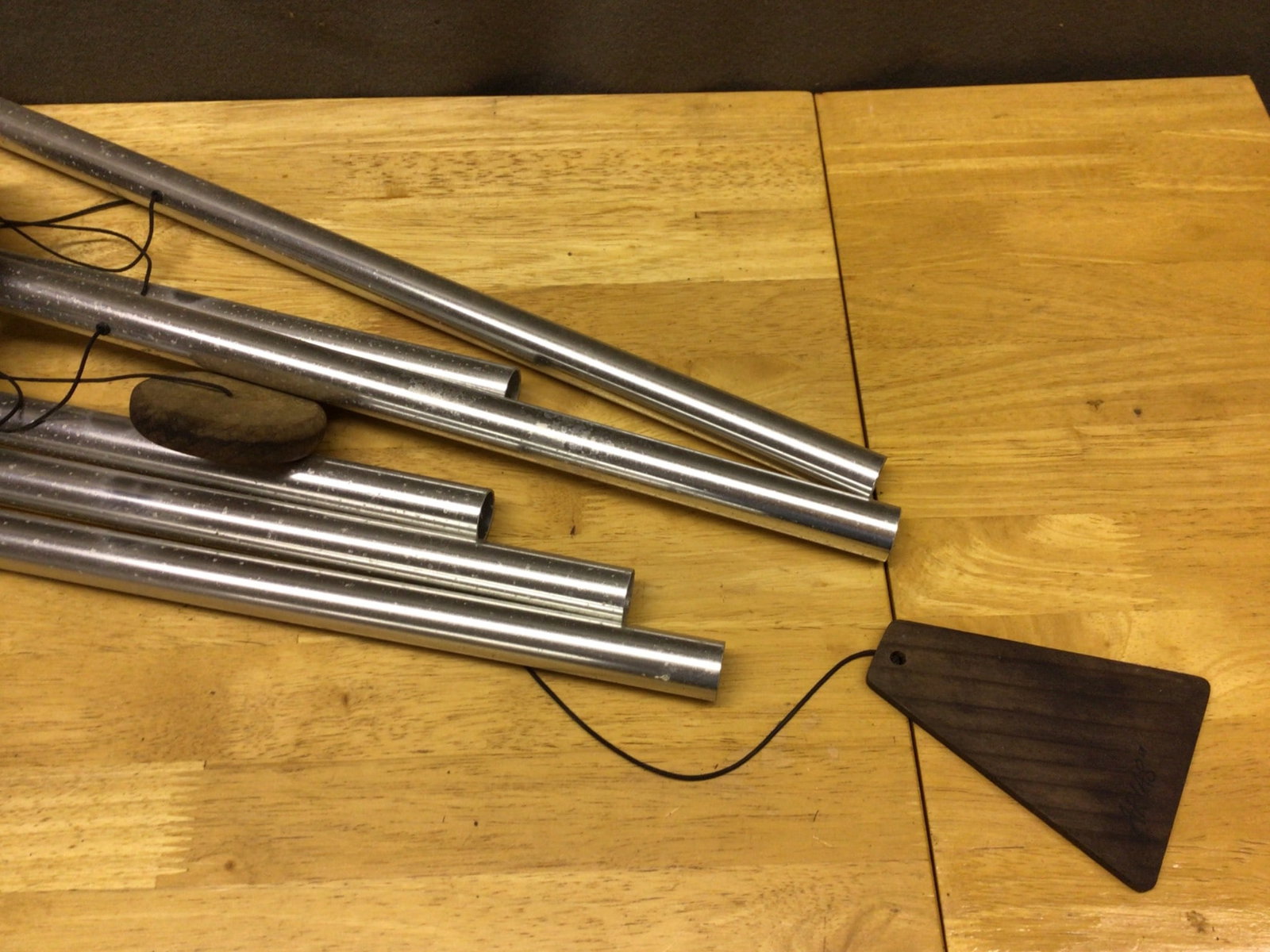 Hanging Wind Chime With Metal Tubes and Wooden Frame - 2