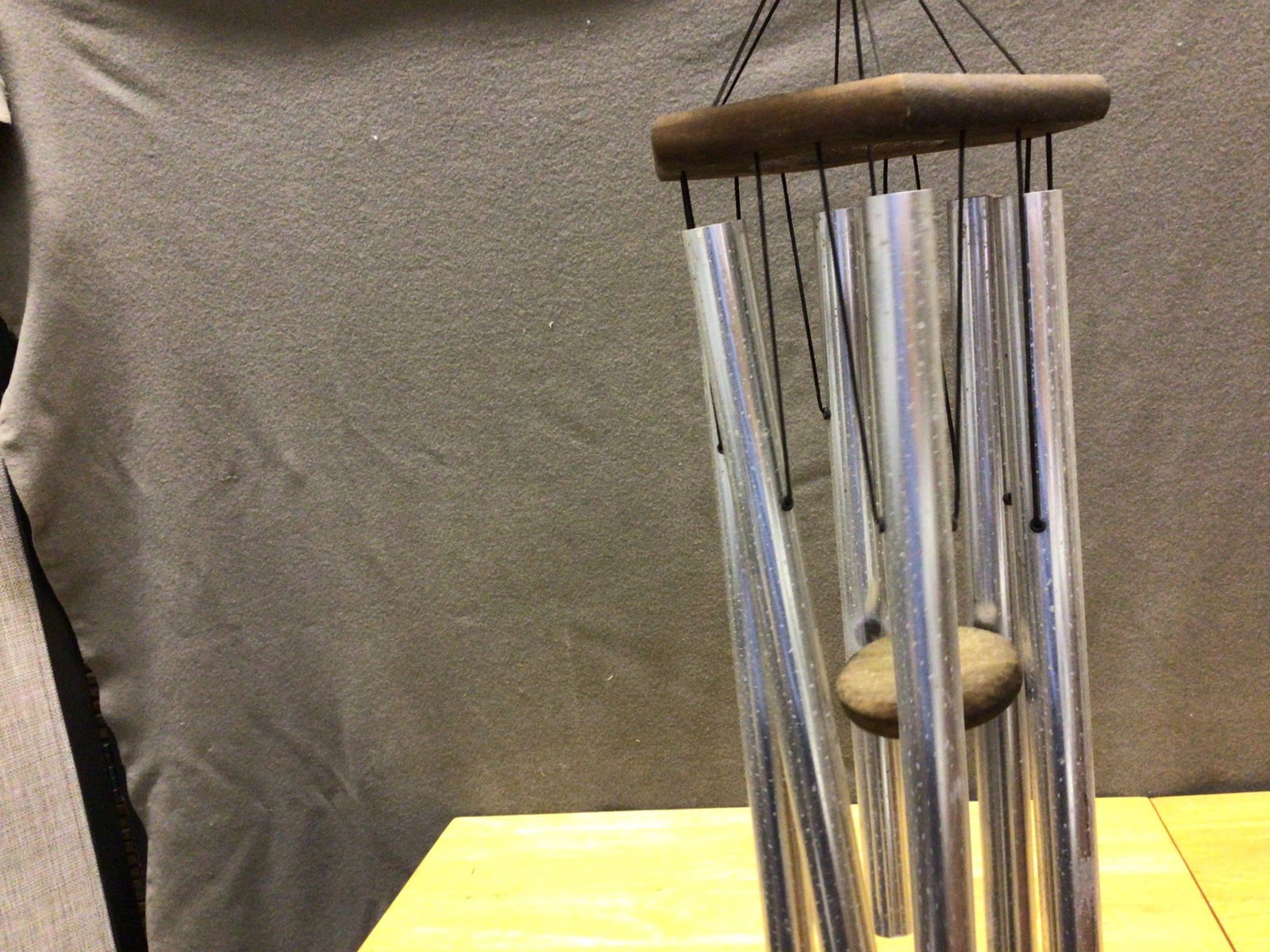 Hanging Wind Chime With Metal Tubes and Wooden Frame - 4
