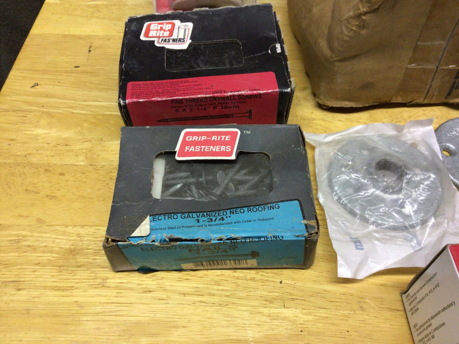 Hardware Lot Featuring Screws, Staples, Fasteners, and Electrical Components - 3
