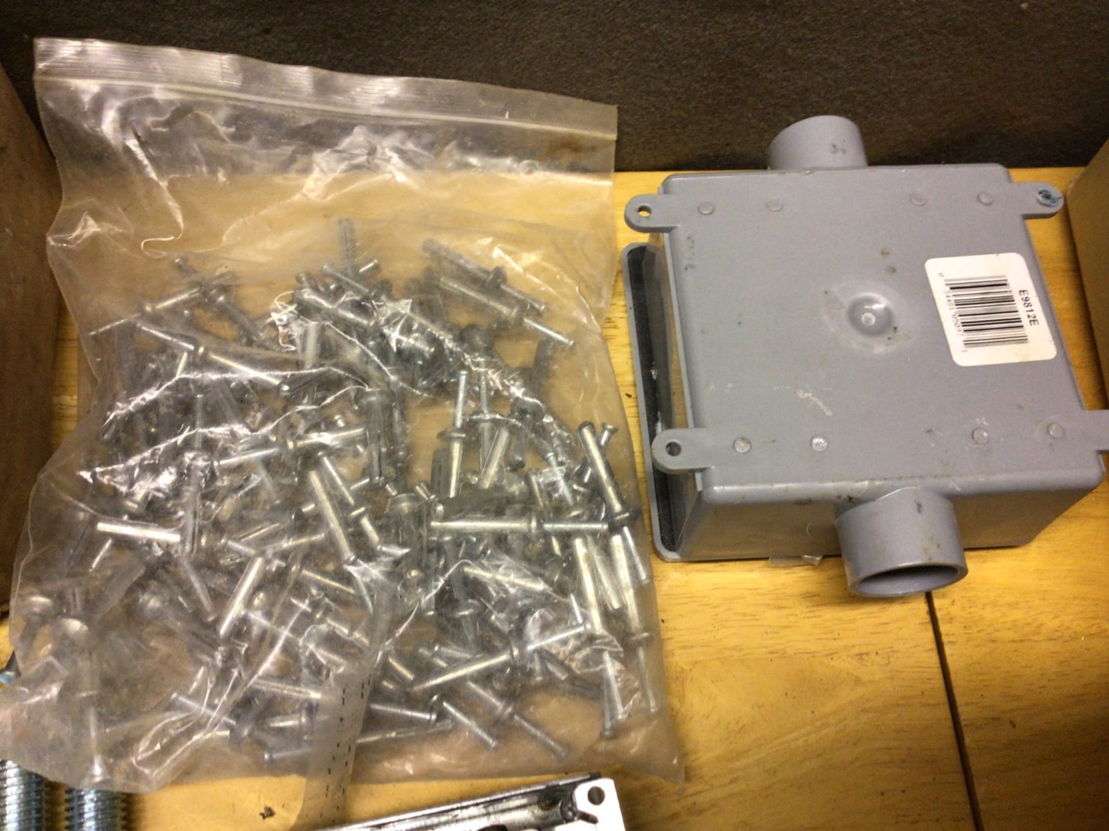 Hardware Lot Featuring Screws, Staples, Fasteners, and Electrical Components - 5
