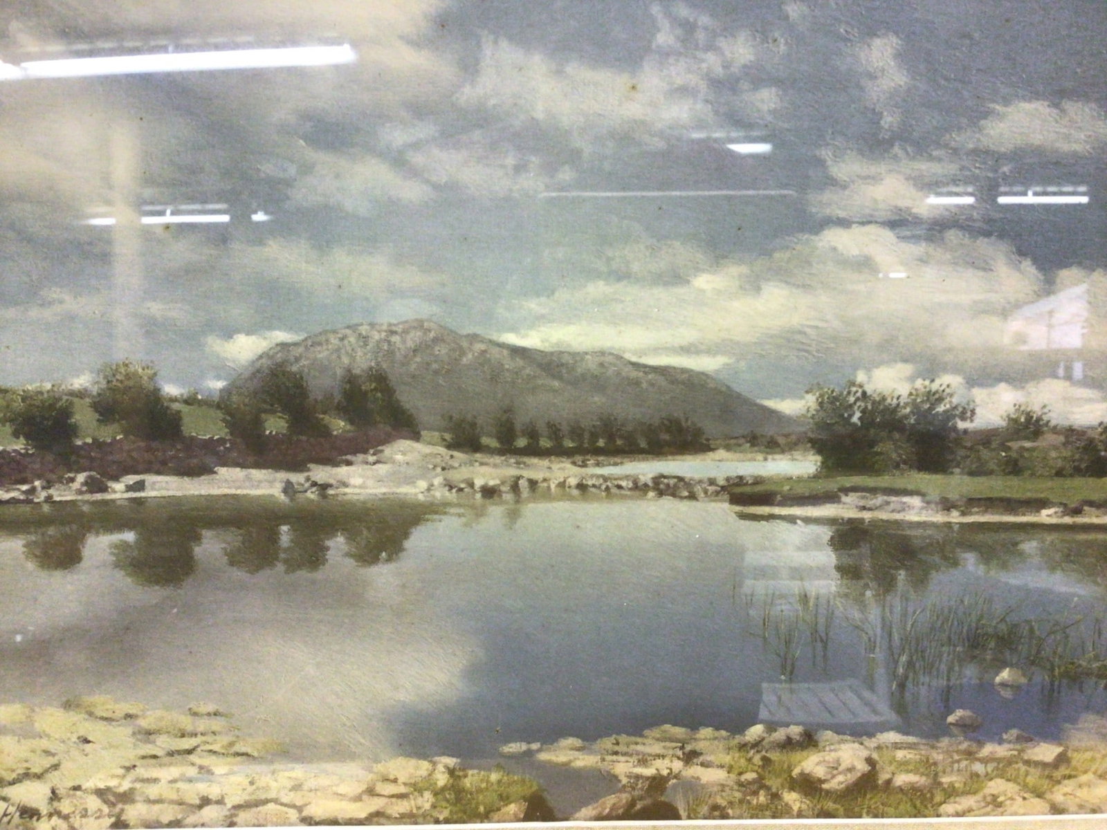 Framed Landscape Painting Depicting Mountain Scene With Signature - 5