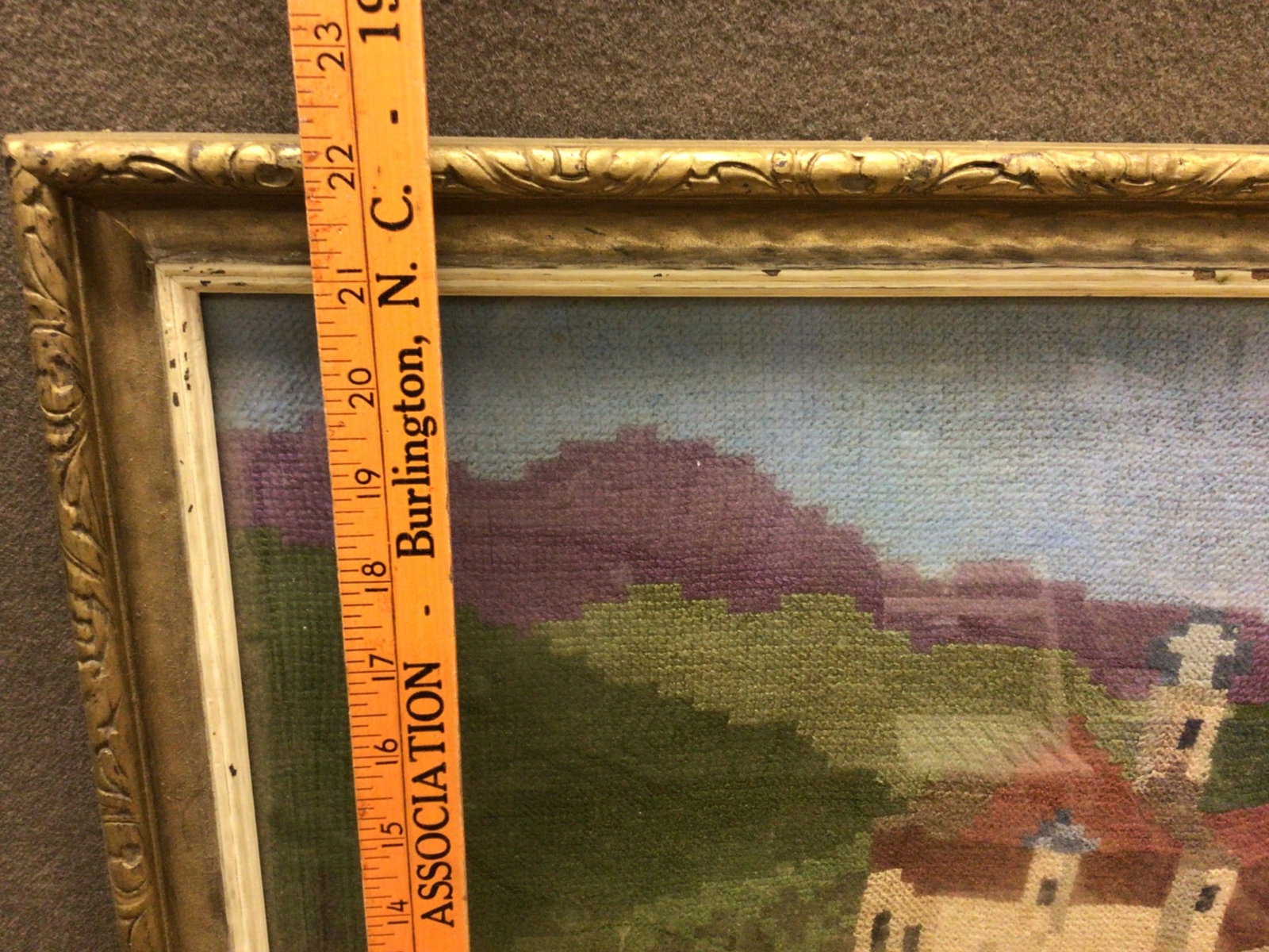 Framed Embroidered Landscape Depicting Castle Scene - 5
