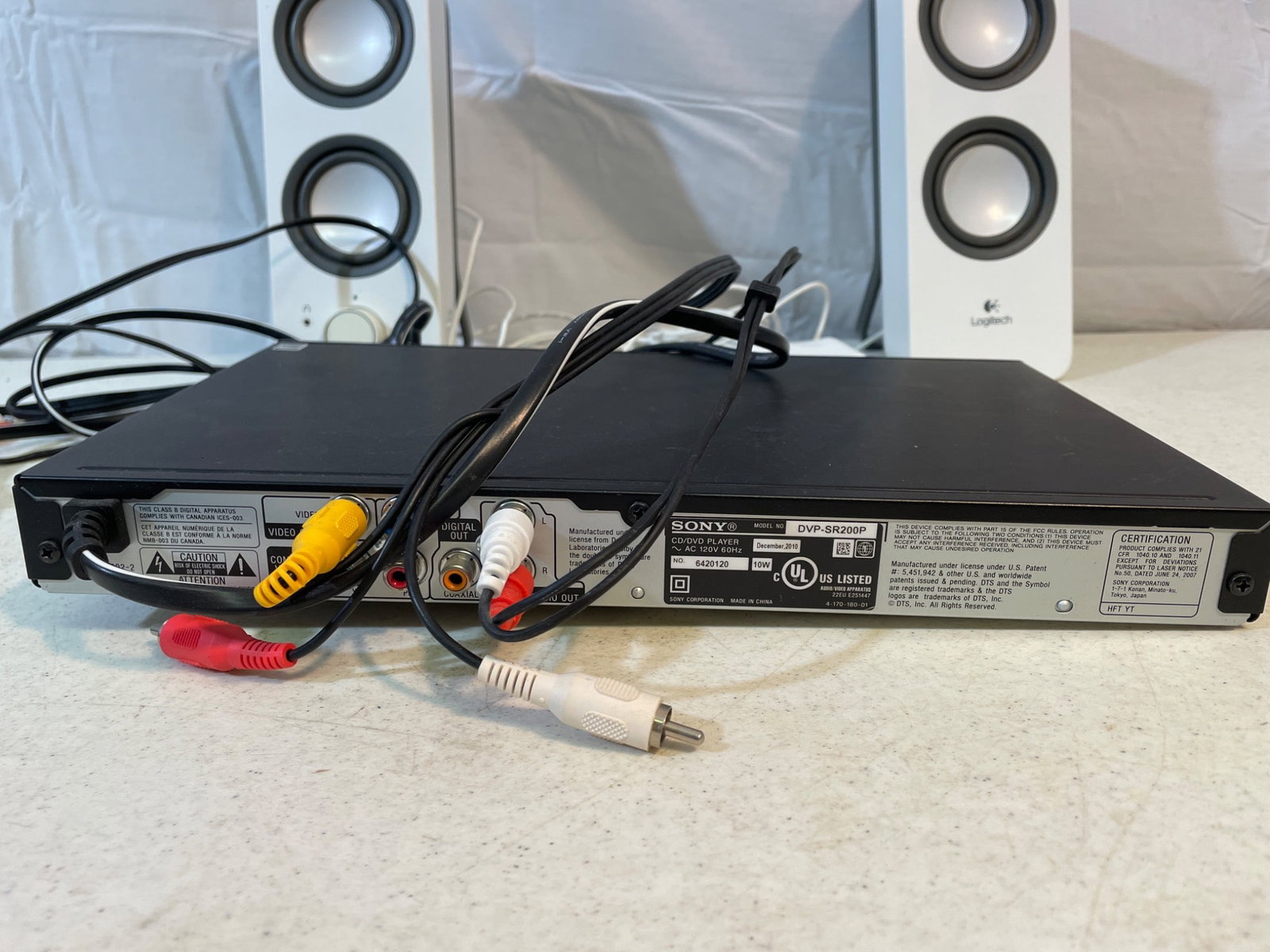 Sony DVD Player DVP-SR210P with Remote and Logitech Speakers - 3