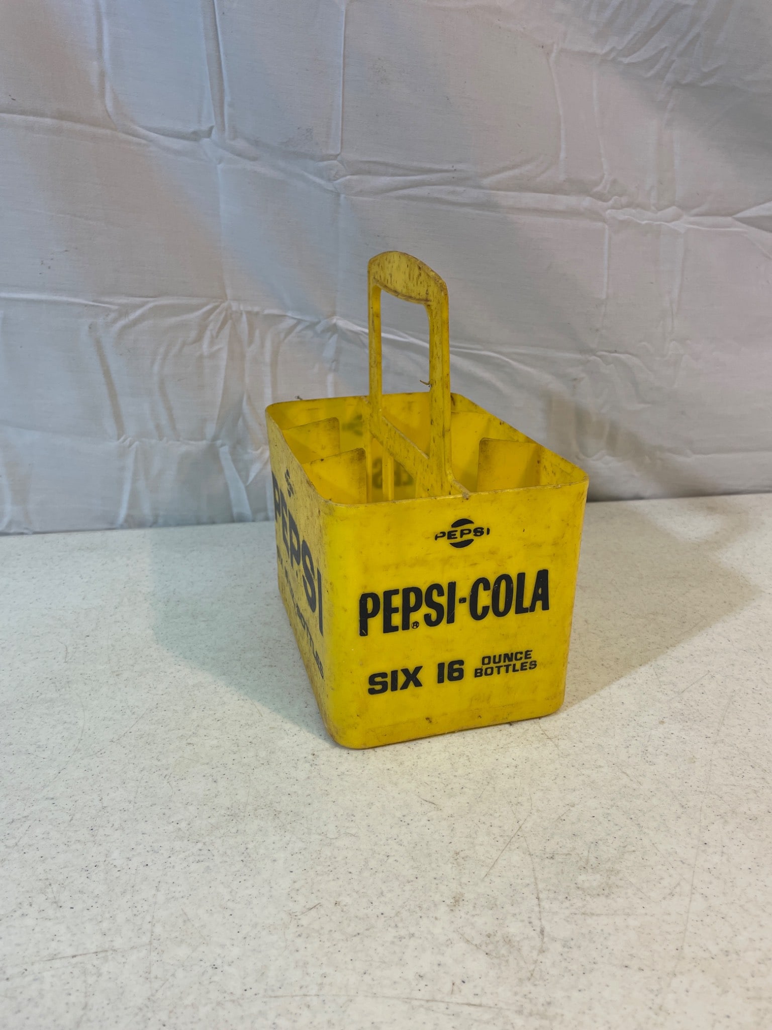 Pepsi-Cola Yellow Six-Bottle Plastic Crate Carrier for Pint and 16-Ounce Bottles - 2