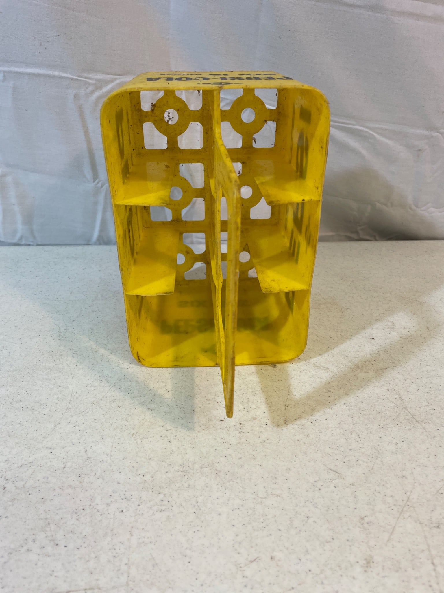 Pepsi-Cola Yellow Six-Bottle Plastic Crate Carrier for Pint and 16-Ounce Bottles - 4