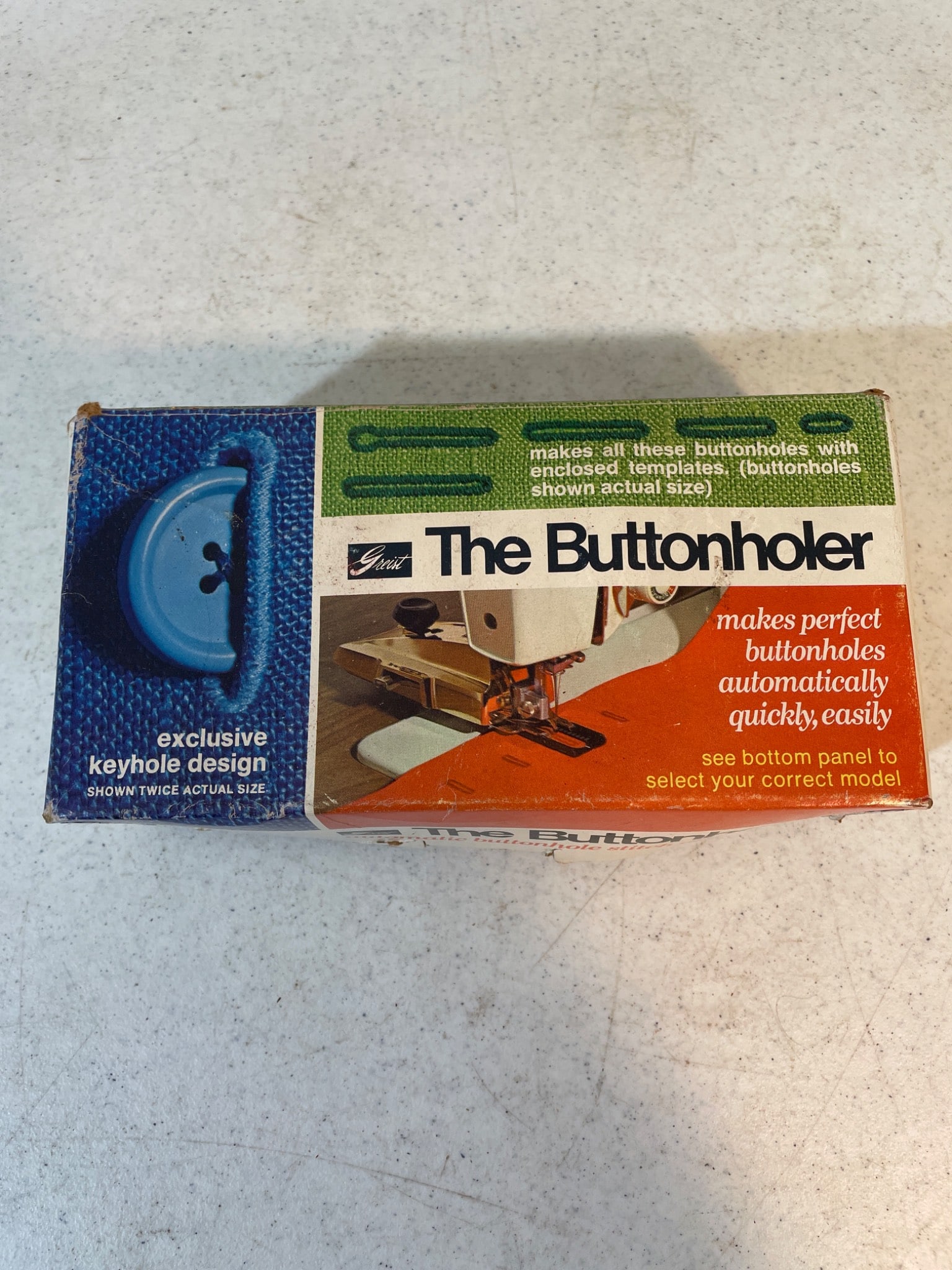 Greist The Buttonholer Sewing Machine Attachment with Original Box - 3