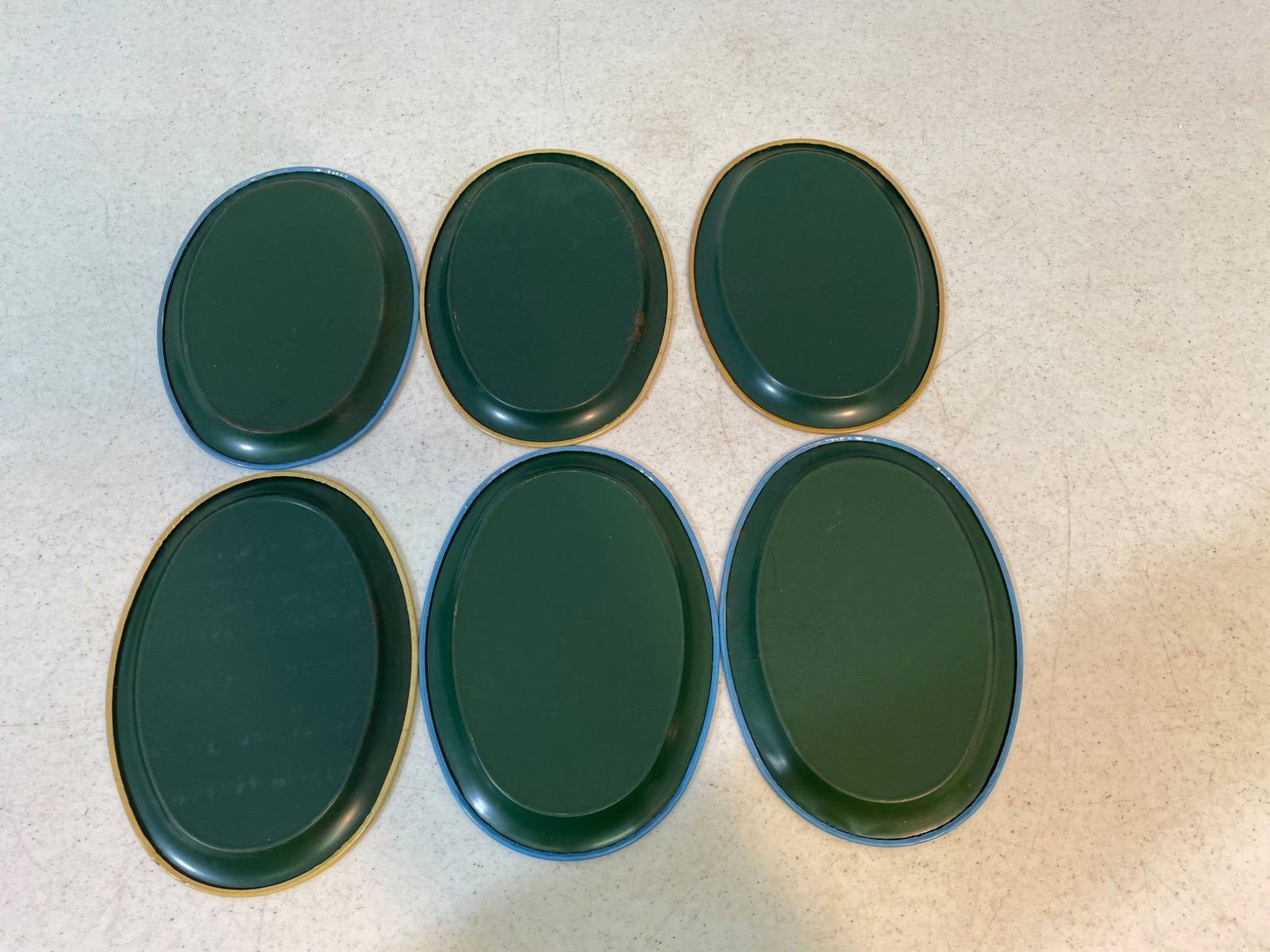 6 Coca-Cola Decorative Oval Metal Trays with Vintage Artwork - 2