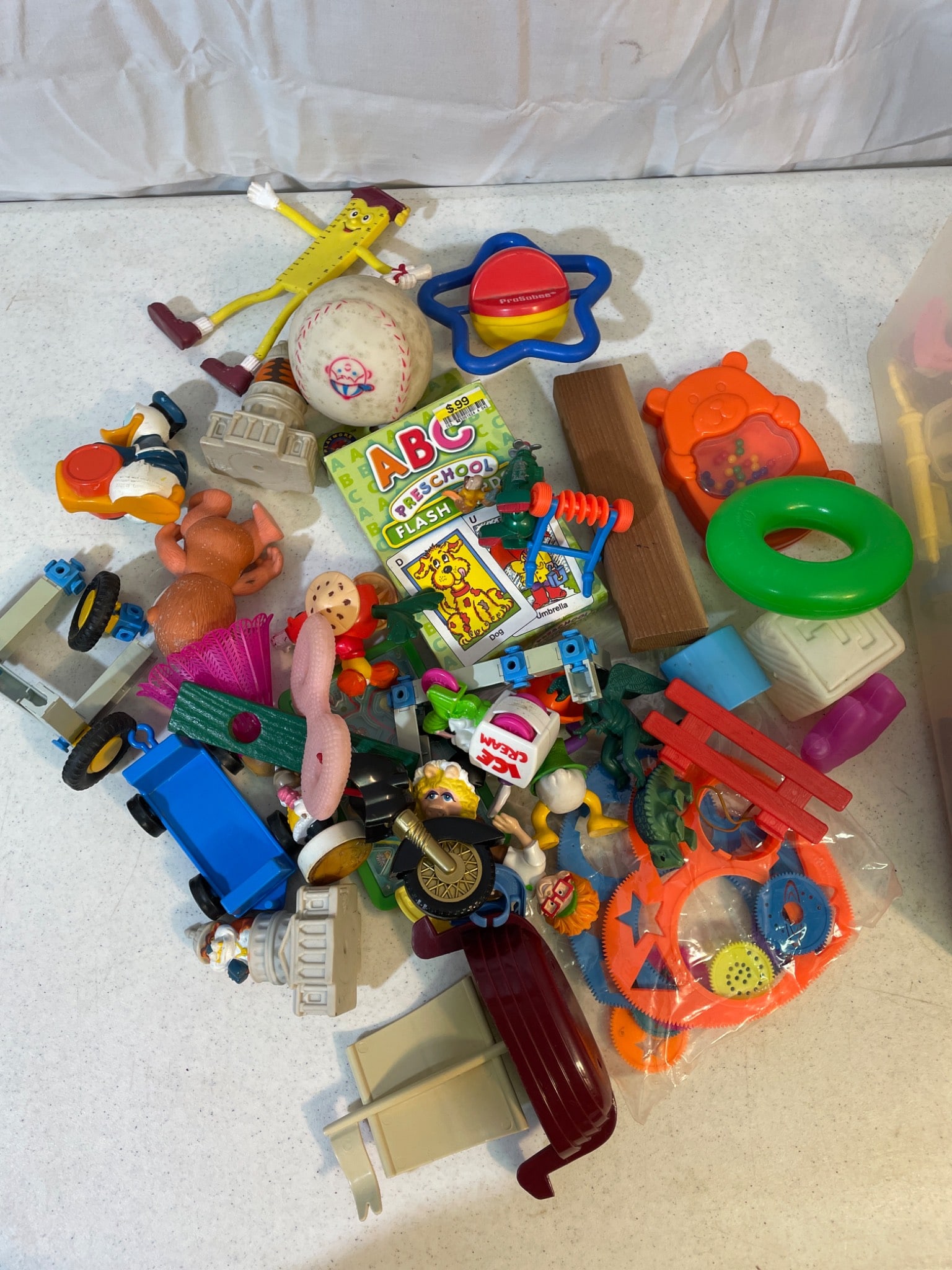 Plastic Toy Assortment With Figures, Accessories, and Loose Pieces - 3