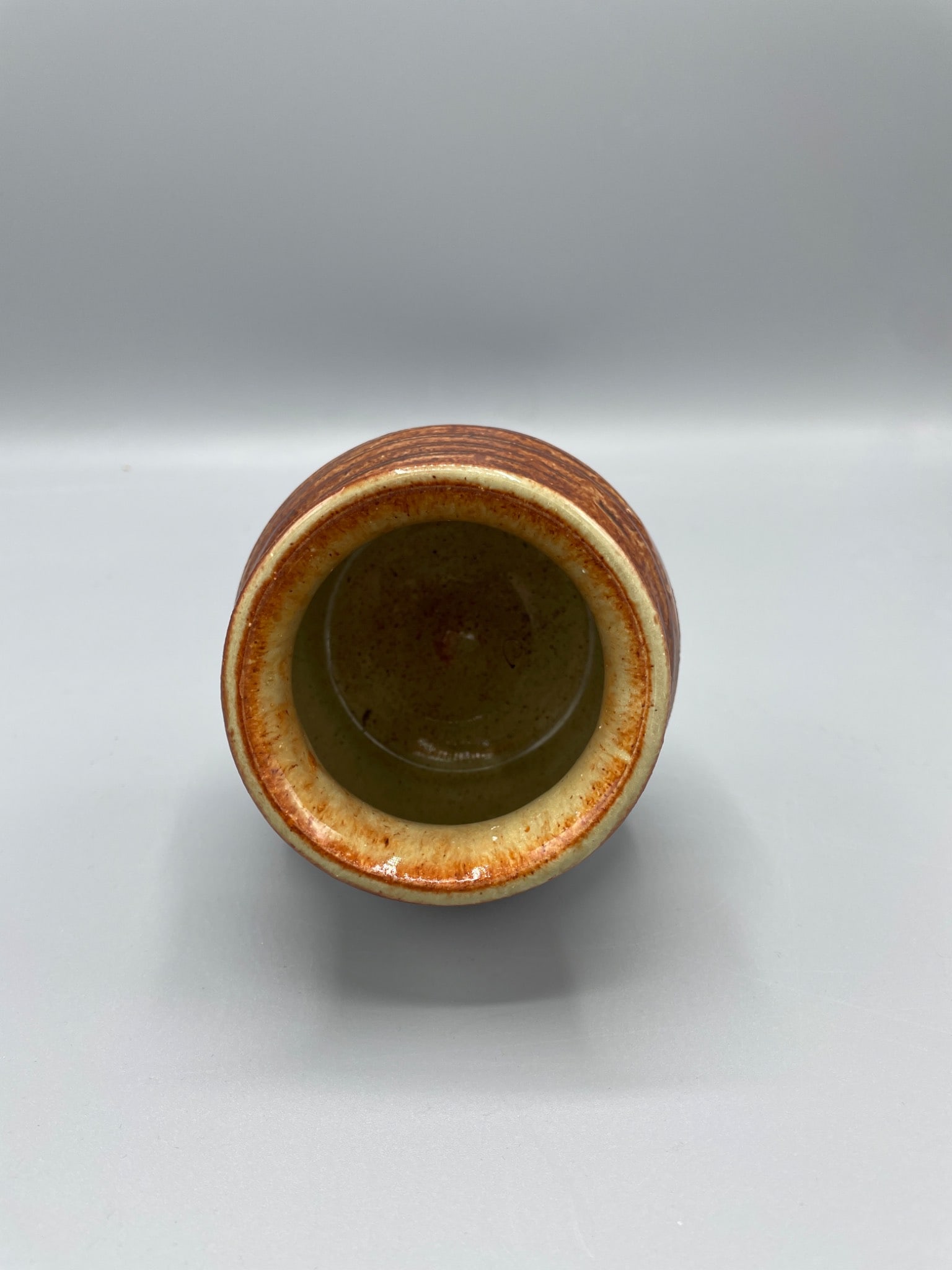 Handmade Stoneware Pot with Glazed Finish and Signed Base - 4