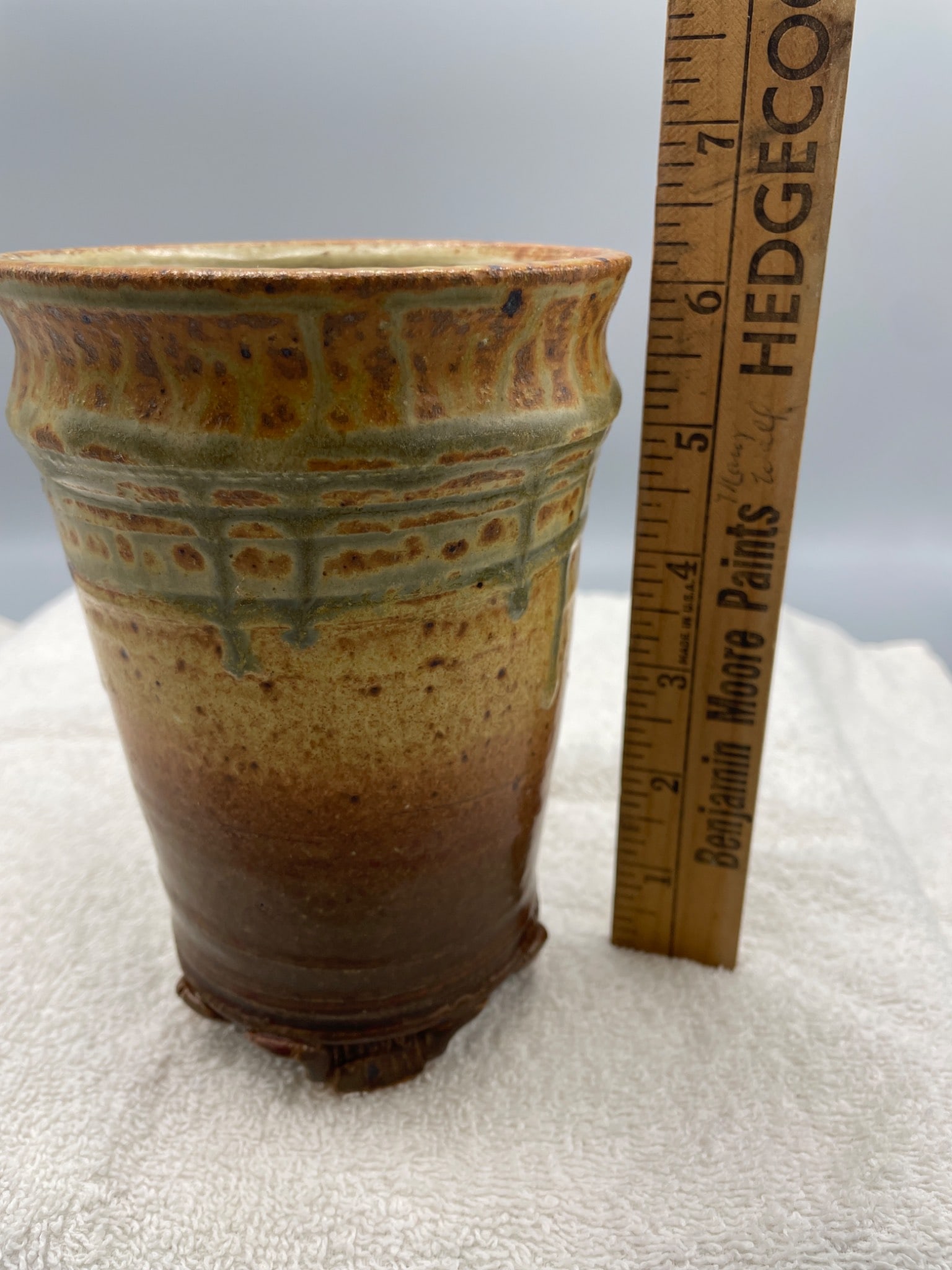 Stoneware Cup with Glazed Finish and Stamped Base - 3