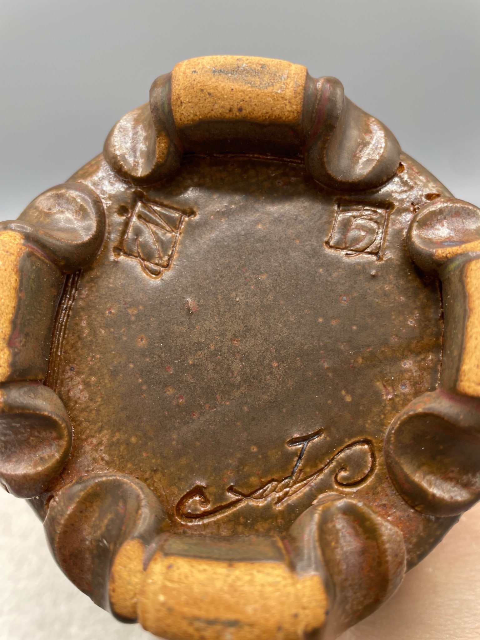Stoneware Cup with Glazed Finish and Stamped Base - 4