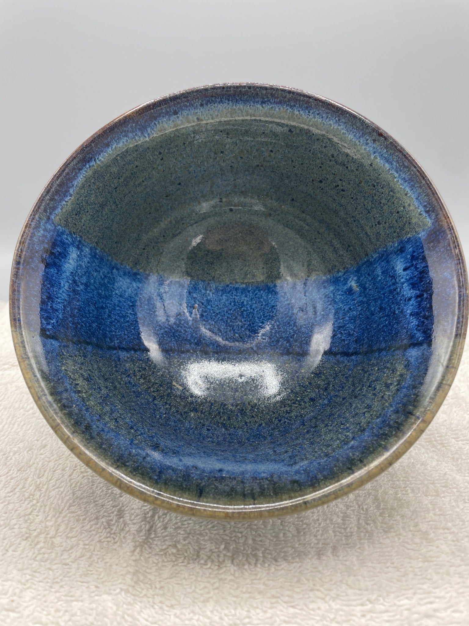 Handmade Glazed Pottery Bowl with Marked Base - 3