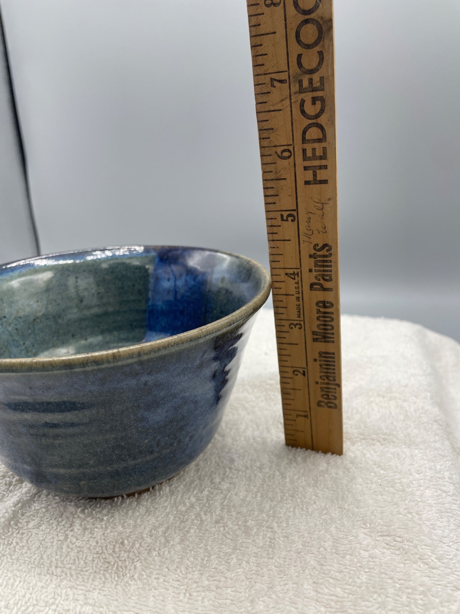 Handmade Glazed Pottery Bowl with Marked Base - 5