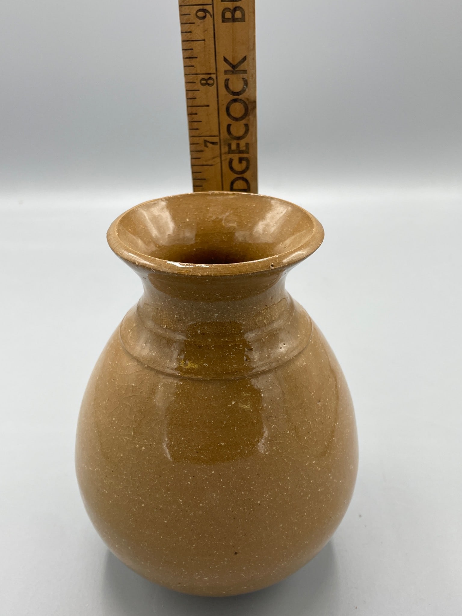 Brown Ceramic Vessel With Flared Rim and Rounded Body - 5