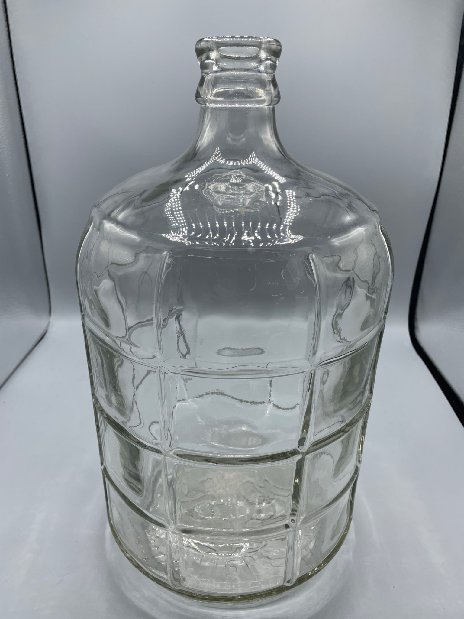 Clear Glass Carboy with Embossed Grid Design (1 of 5)