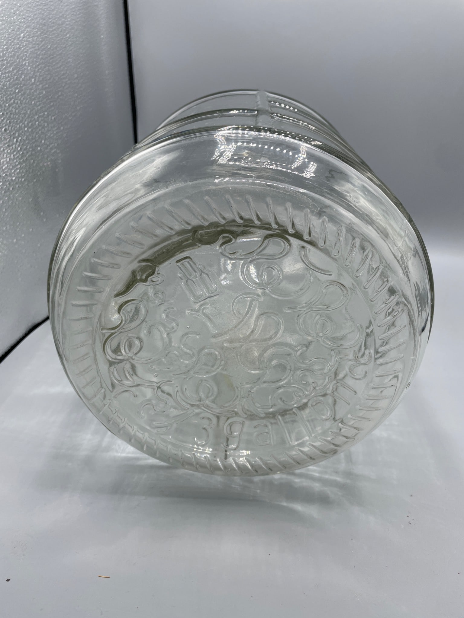 Clear Glass Carboy with Embossed Grid Design - 3