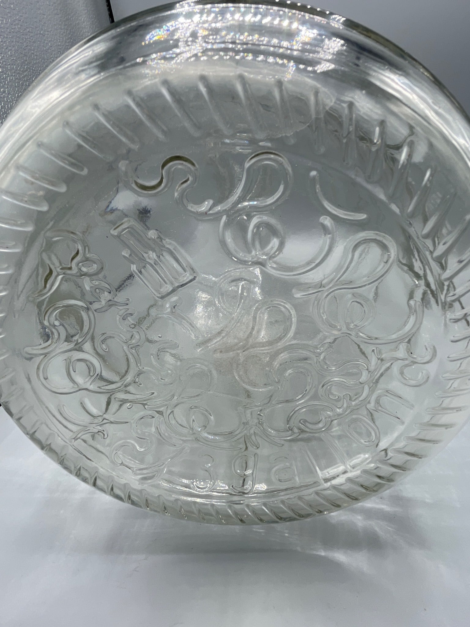 Clear Glass Carboy with Embossed Grid Design - 4