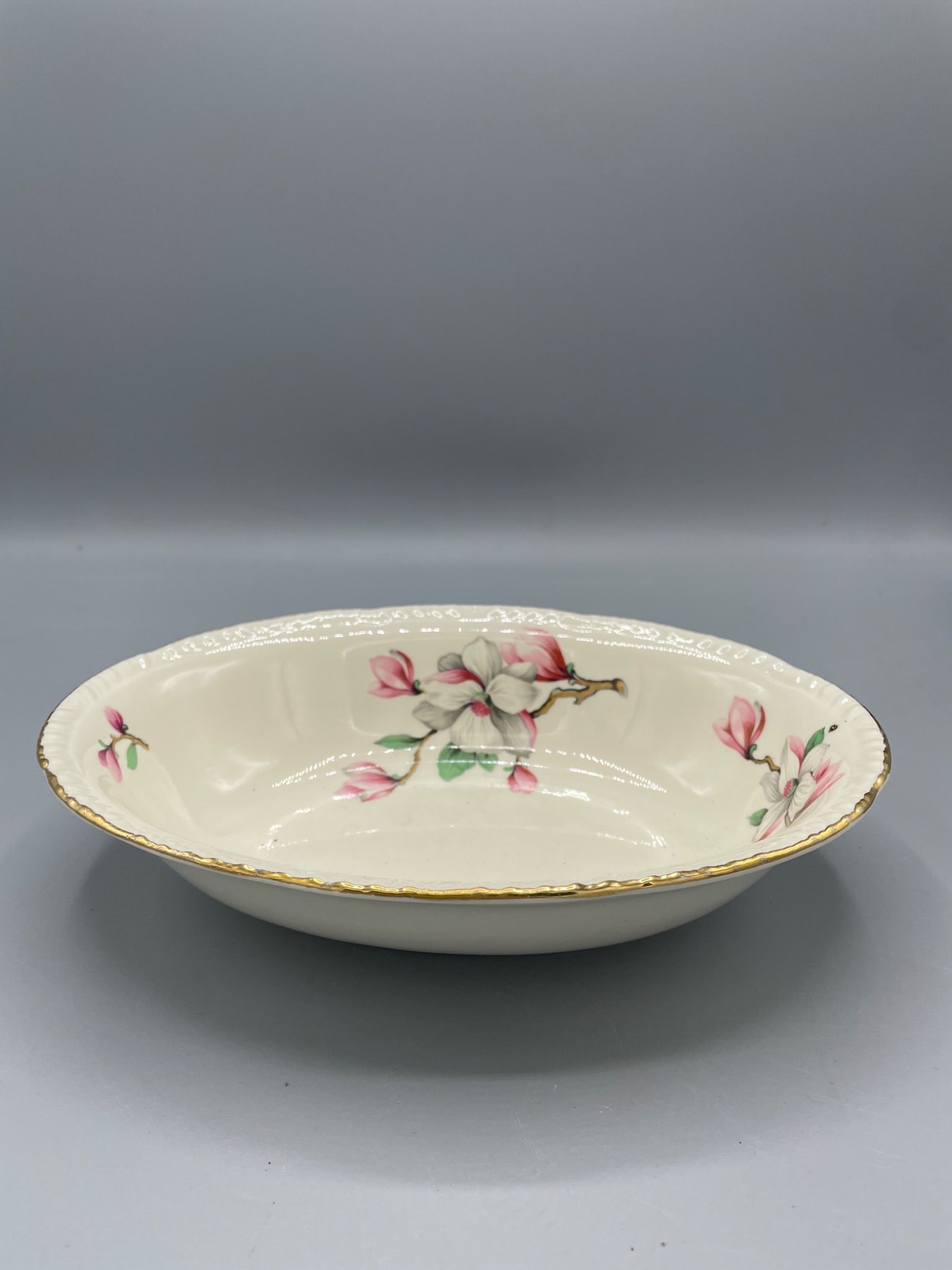 Homer Laughlin L56N6 Oval Serving Bowl With Floral Design - 2