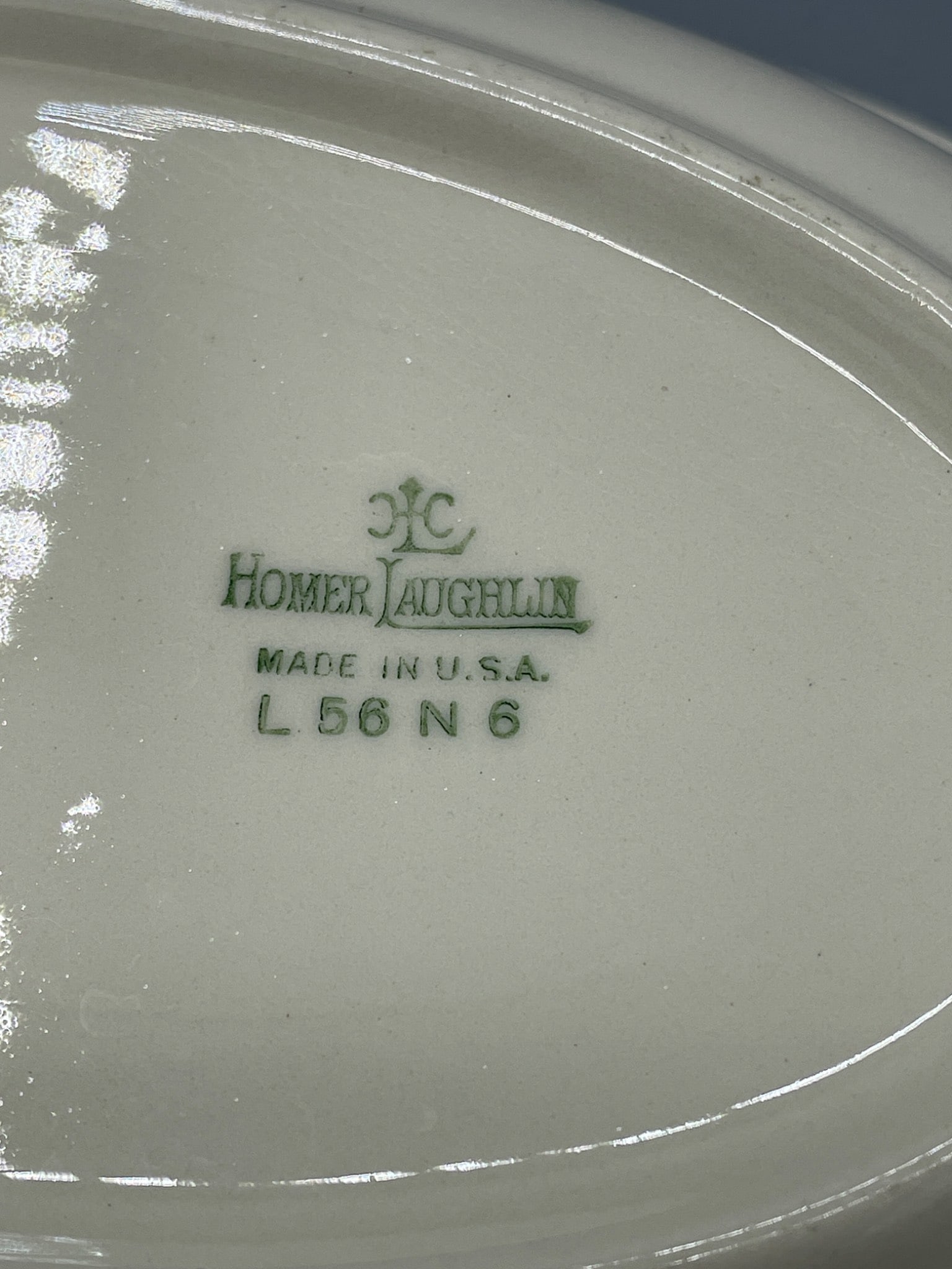 Homer Laughlin L56N6 Oval Serving Bowl With Floral Design - 4