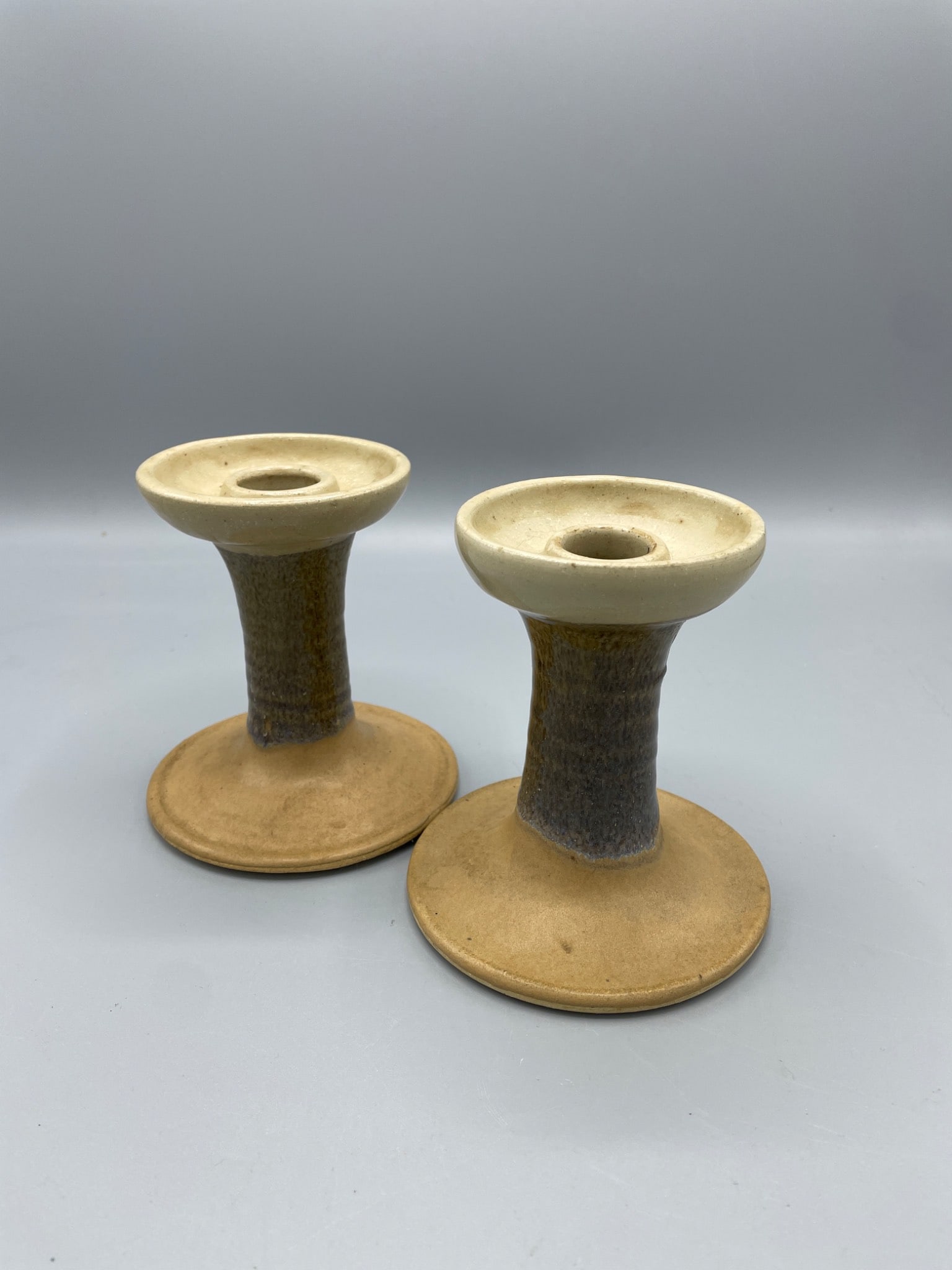 Phil Morgan Pottery Candleholders, Signed, 1992 - 2