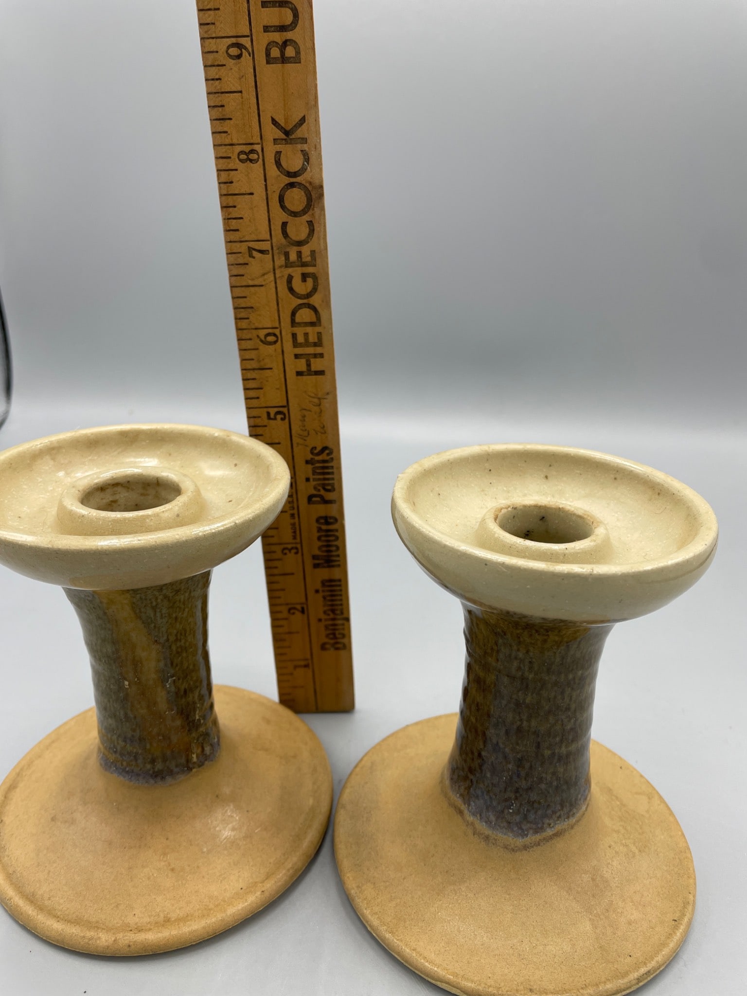 Phil Morgan Pottery Candleholders, Signed, 1992 - 6