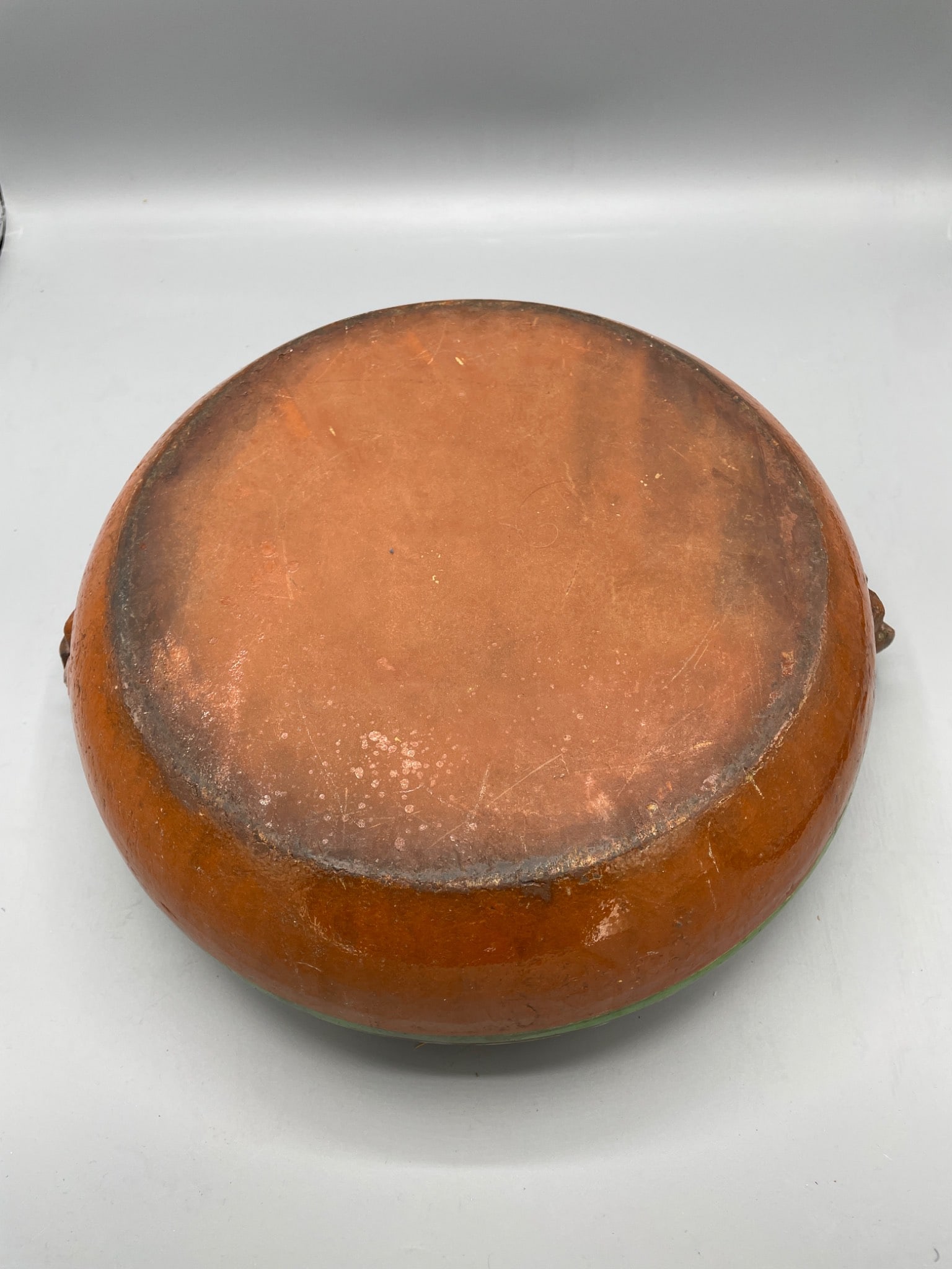 Hand-Painted Earthenware Pot with Lid and Handles - 5