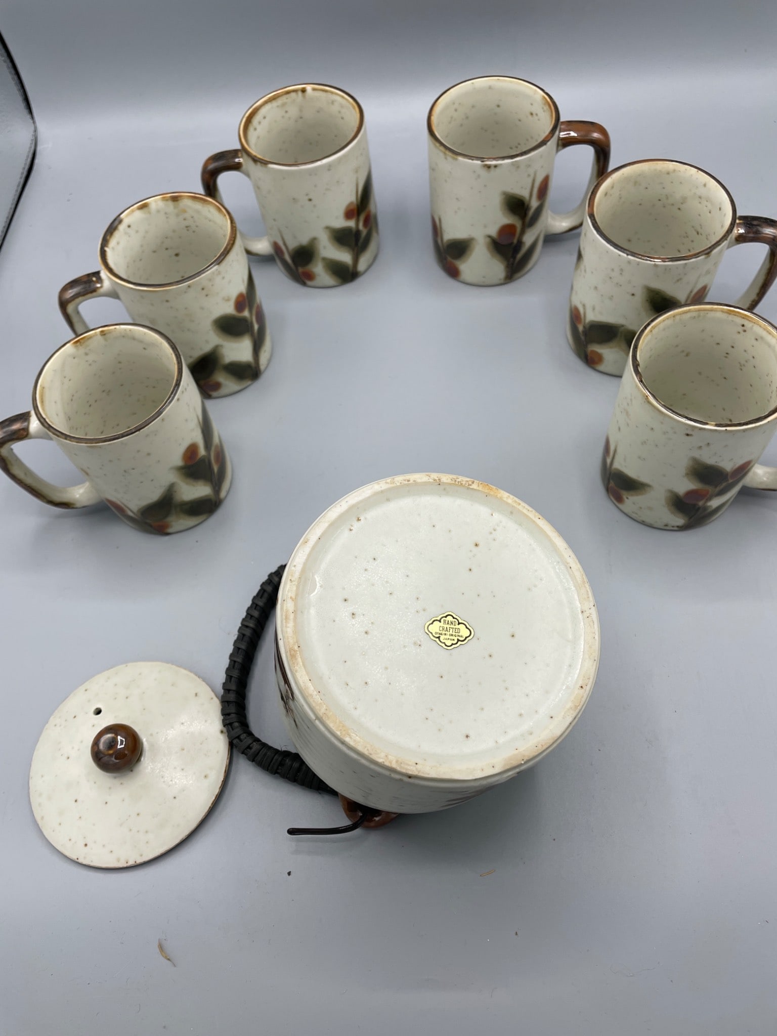 Handcrafted Otagiri Original Japan Teapot Set with Six Mugs - 3