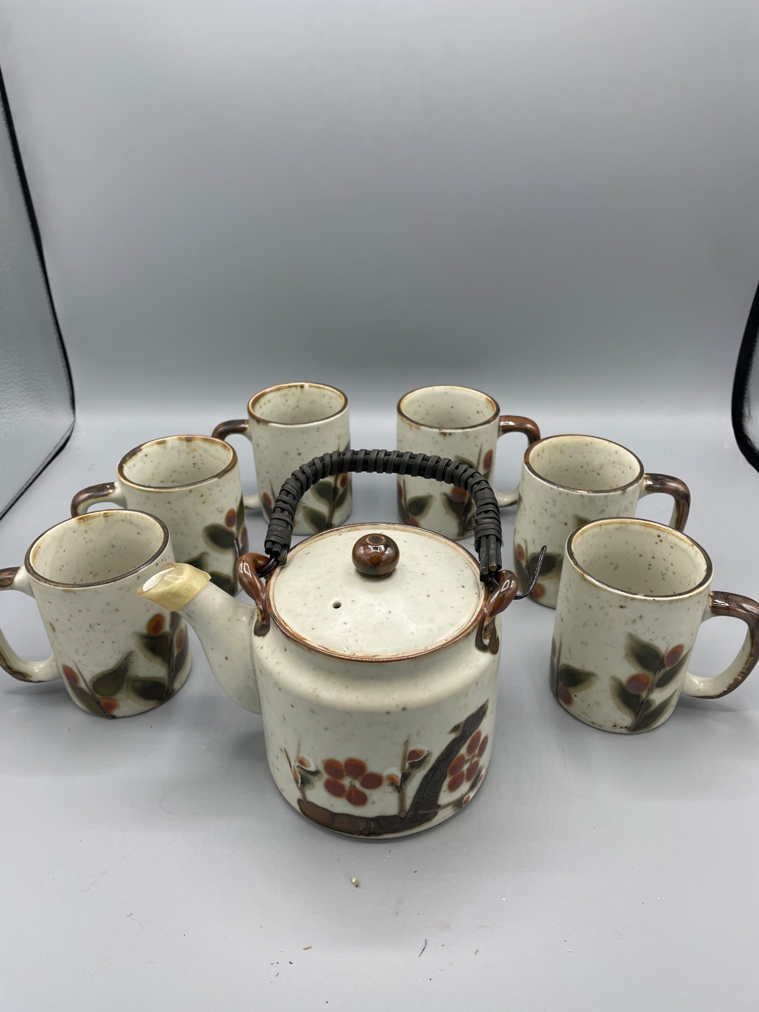 Handcrafted Otagiri Original Japan Teapot Set with Six Mugs - 5