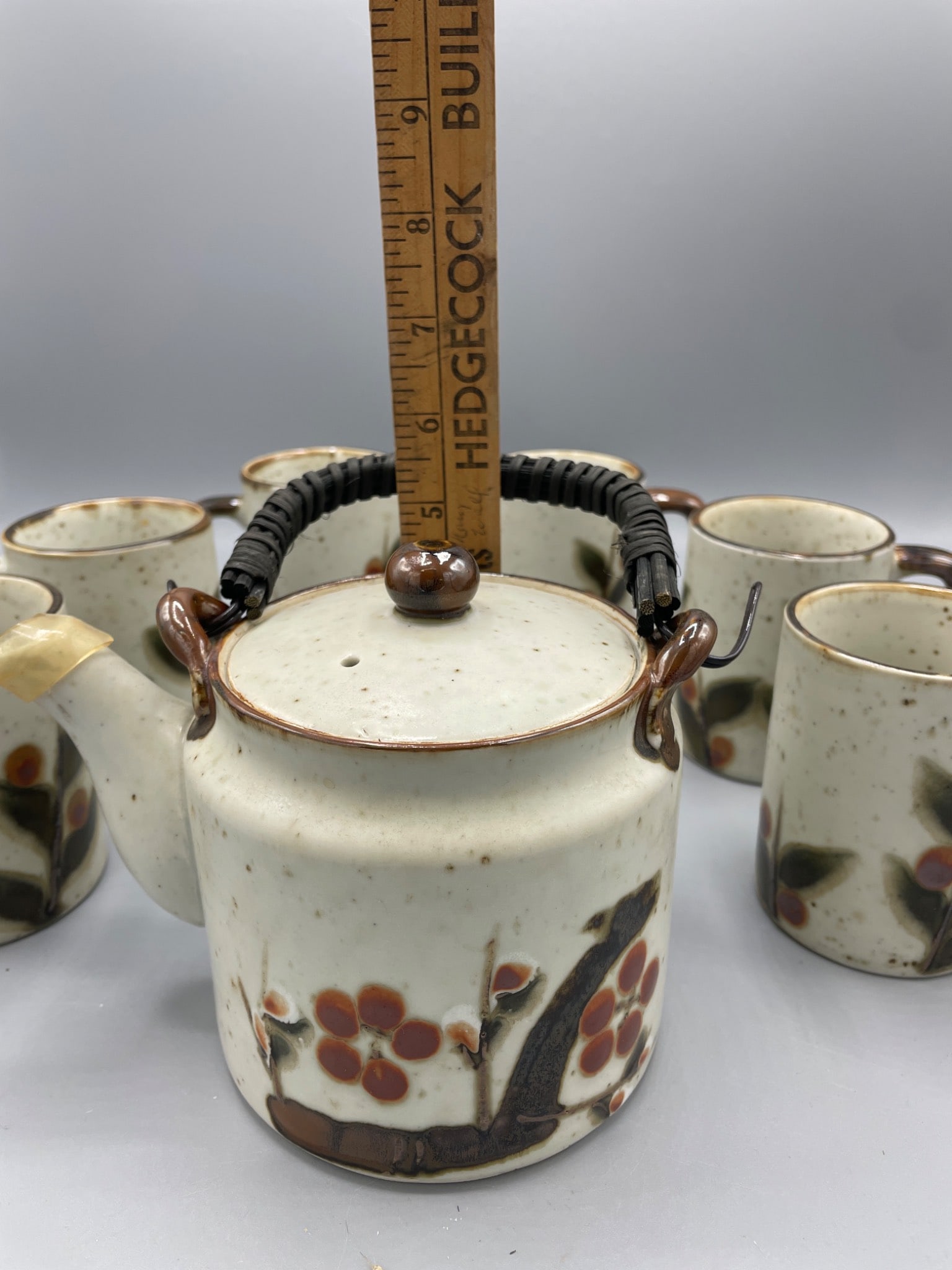 Handcrafted Otagiri Original Japan Teapot Set with Six Mugs - 6
