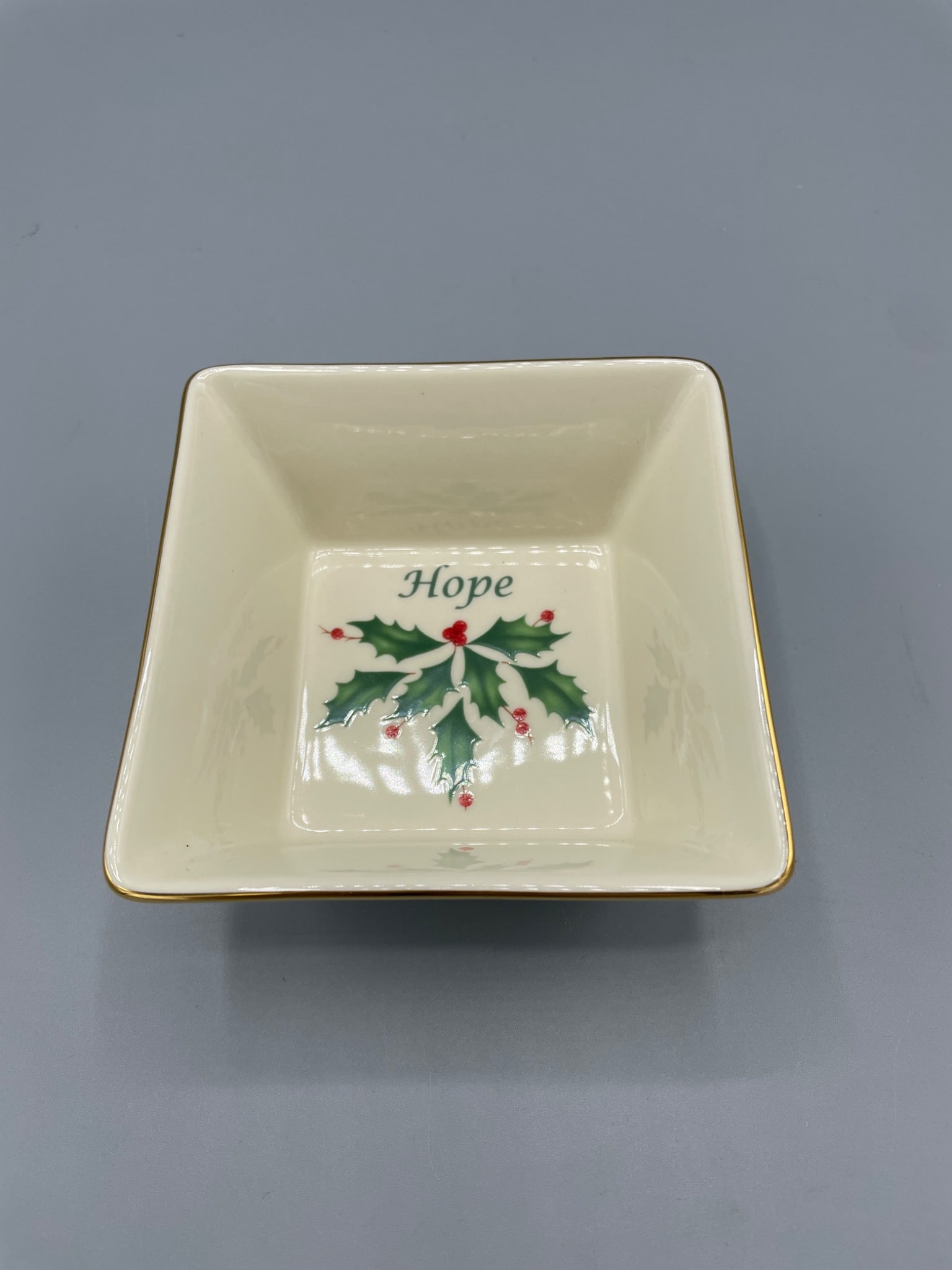 Lenox Dimension Collection Holiday Square Bowl With Gold Trim (1 of 5)