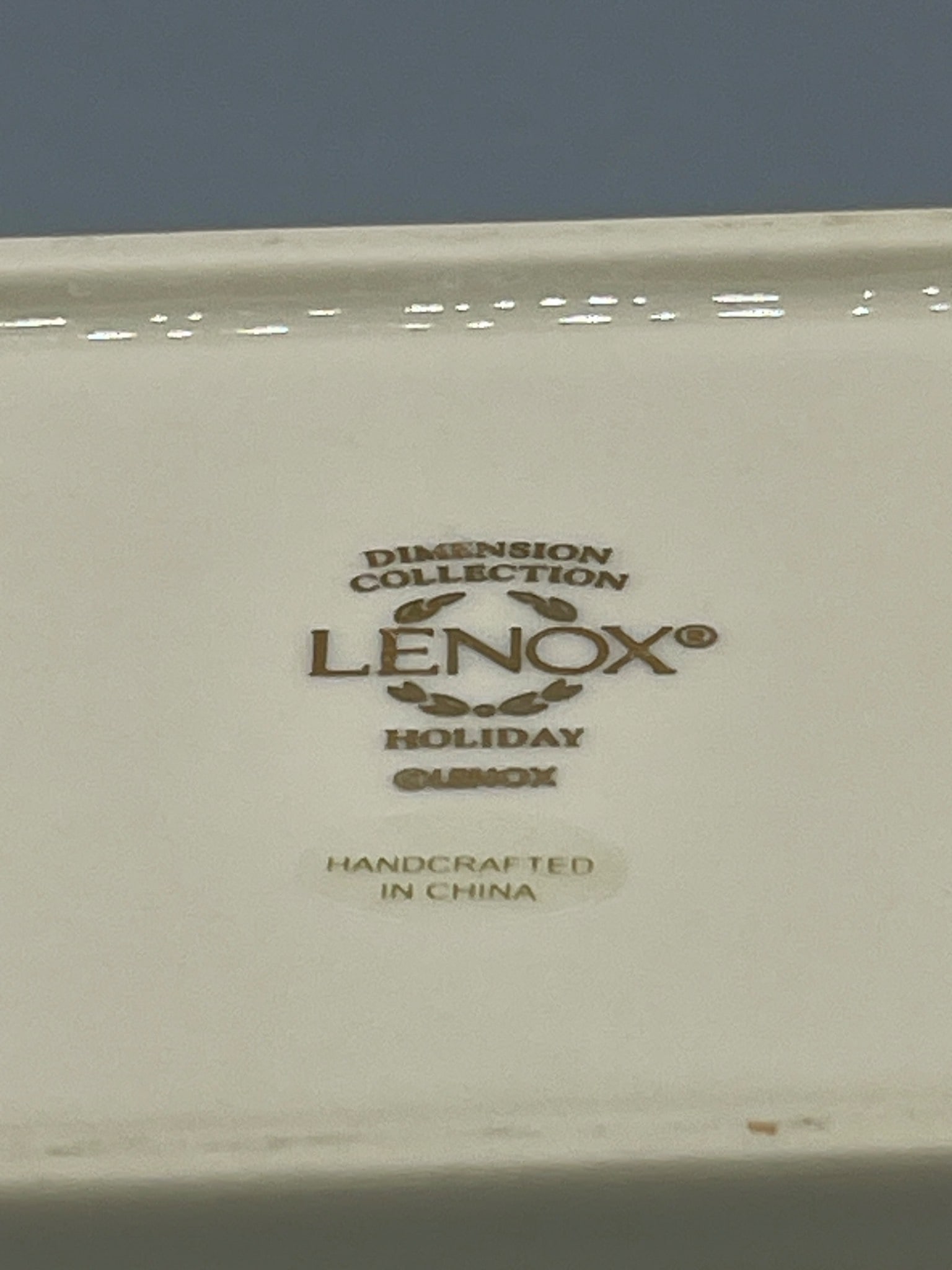 Lenox Dimension Collection Holiday Square Bowl With Gold Trim - 4