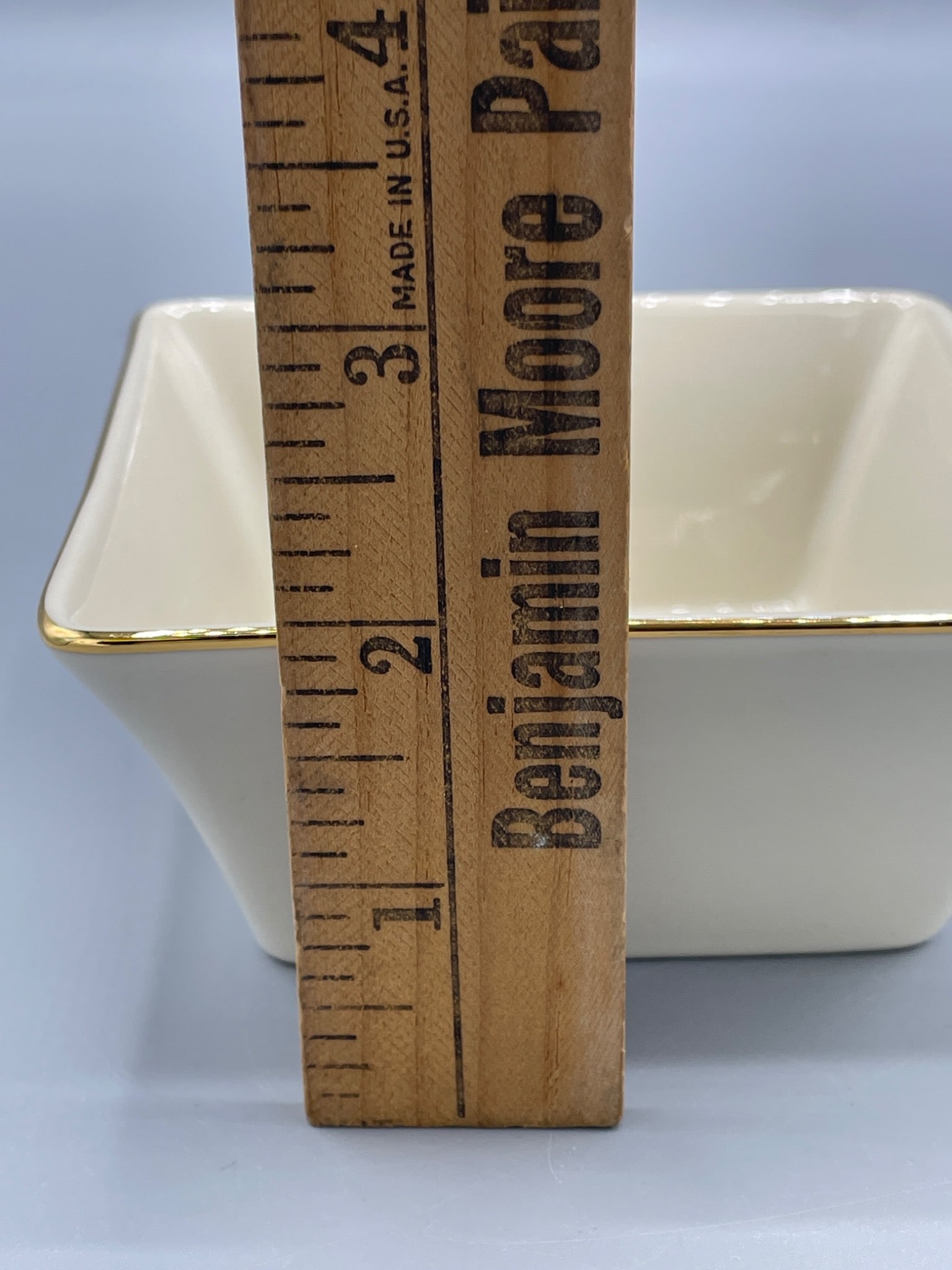 Lenox Dimension Collection Holiday Square Bowl With Gold Trim - 5