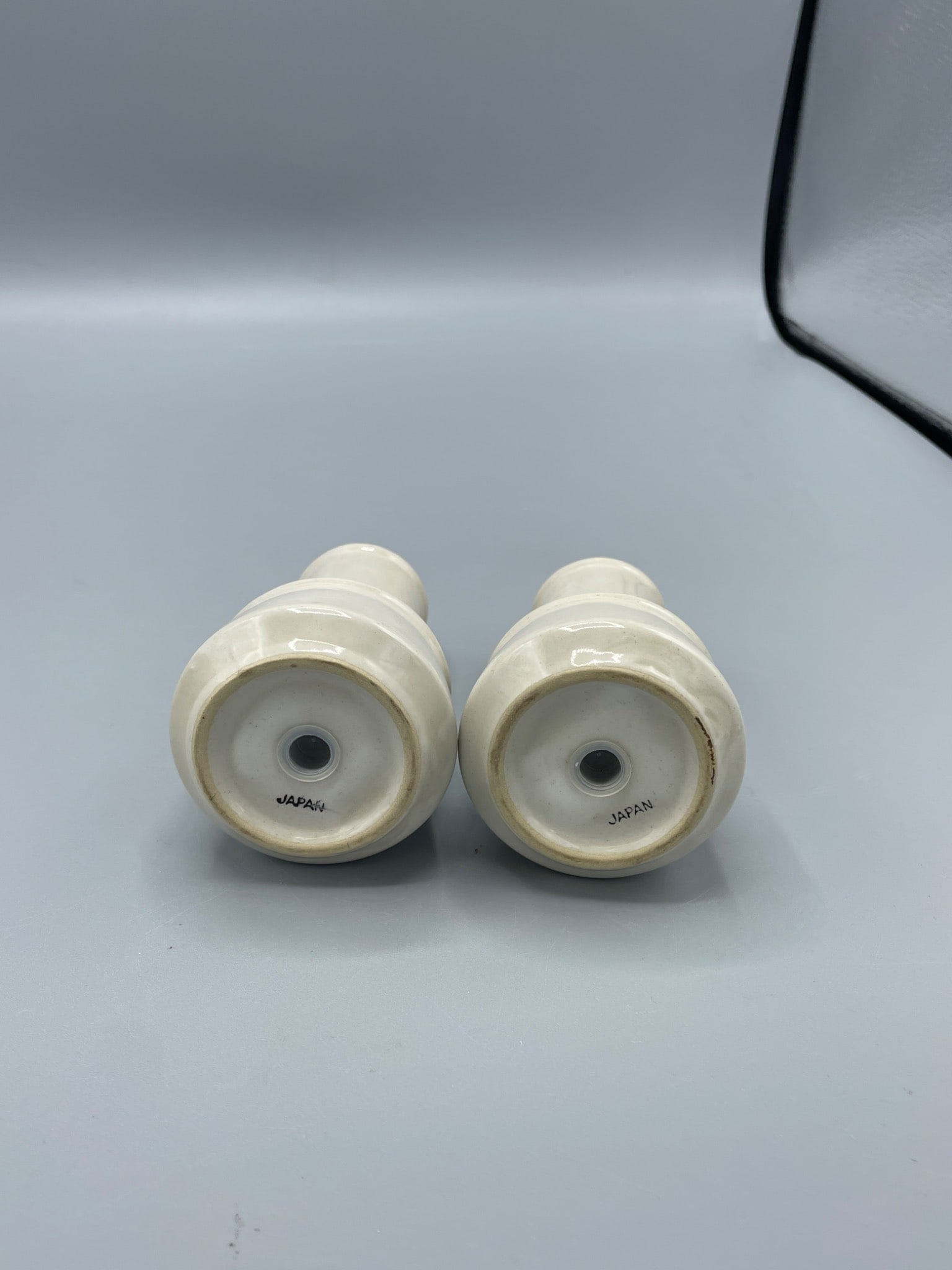 Ceramic Salt and Pepper Shakers Stamped 'Japan', 4 Inches Tall - 3