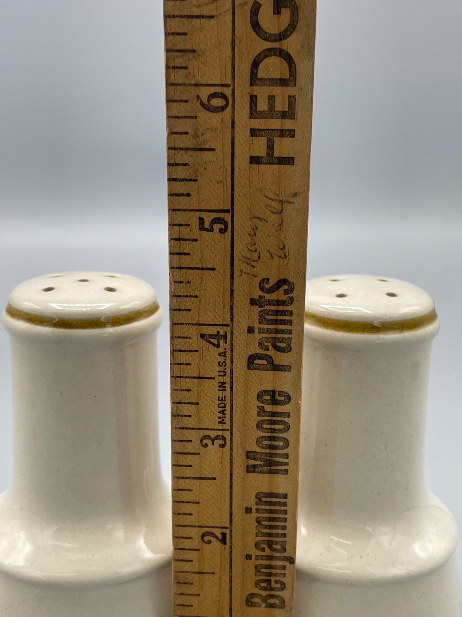 Ceramic Salt and Pepper Shakers Stamped 'Japan', 4 Inches Tall - 5