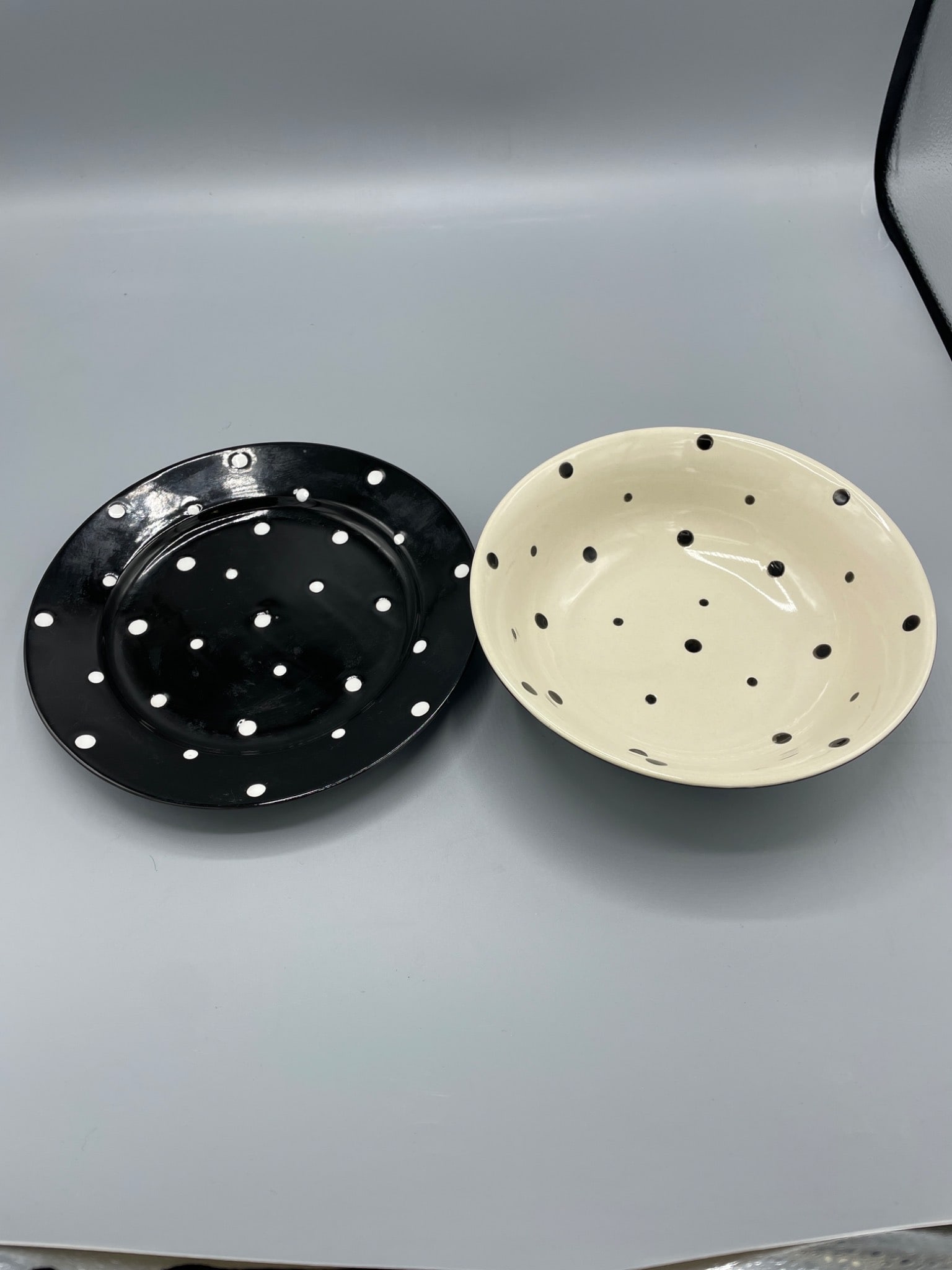Temp-Tations Presentable Ovenware Polka-Dot Bowl and Plate Set - 2