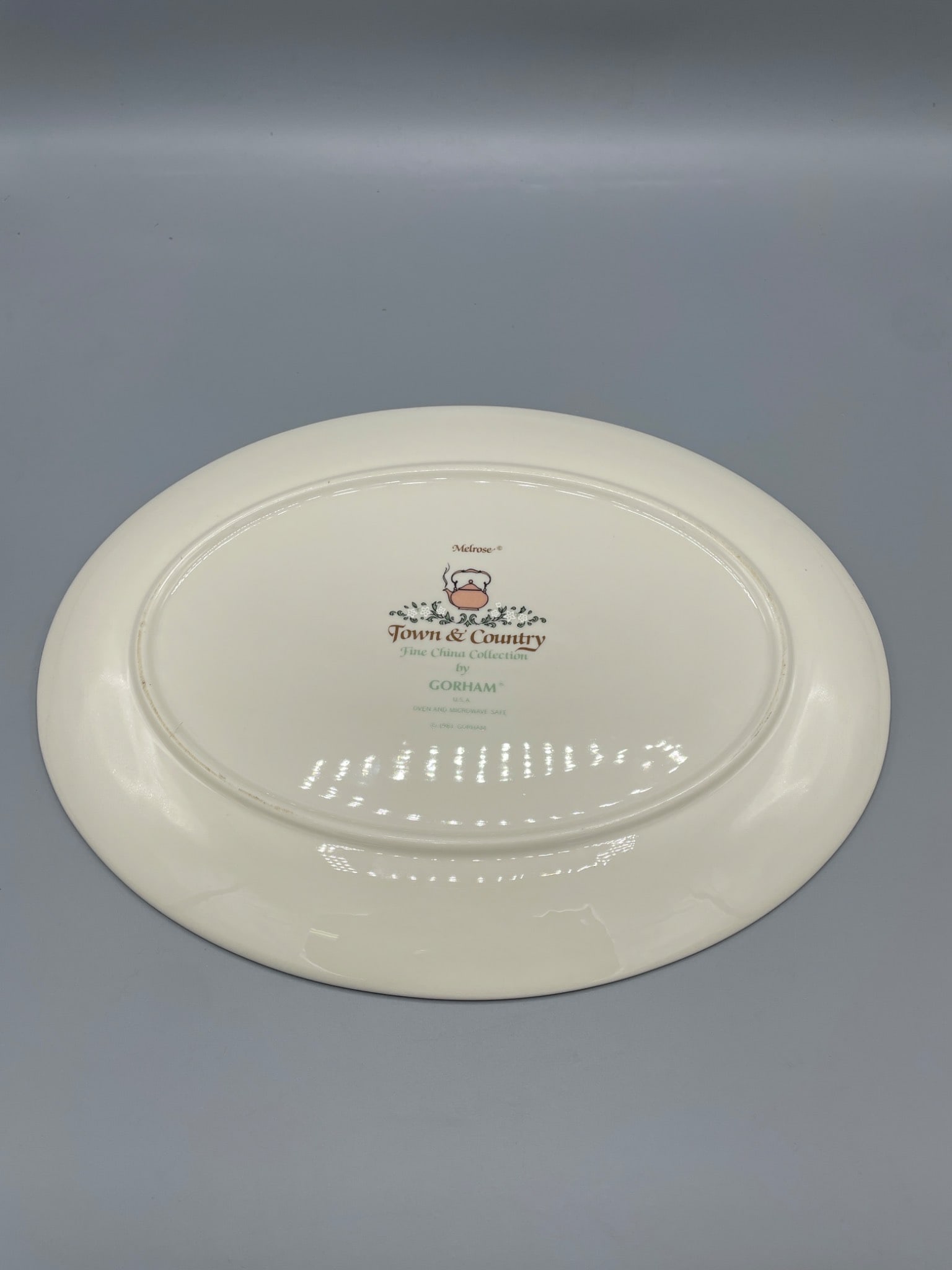 1981 Gorham Town & Country Fine China Melrose Platter - 4