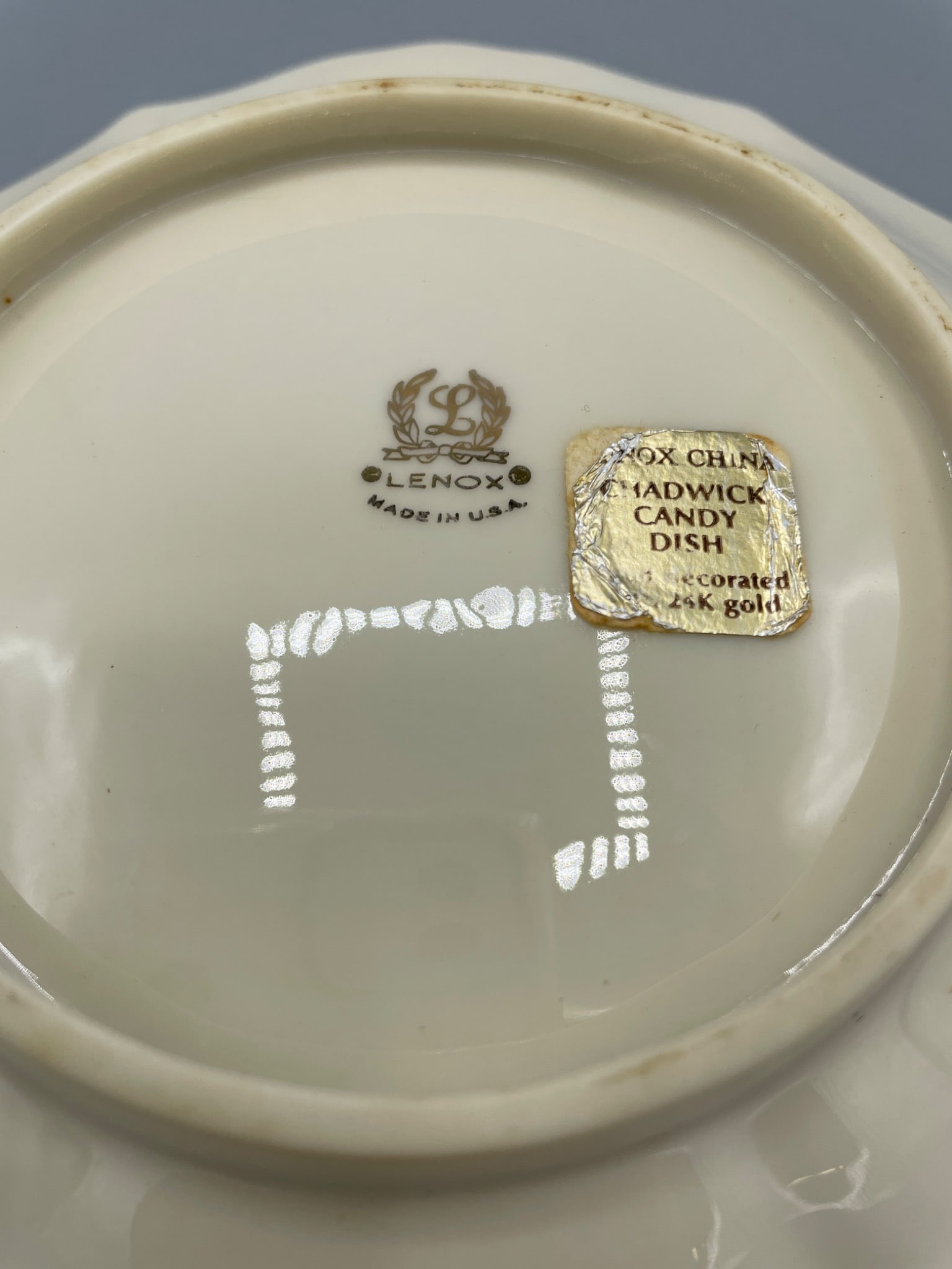 Lenox Made in USA Haddock Candy Dish Decorated with 24k Gold - 4